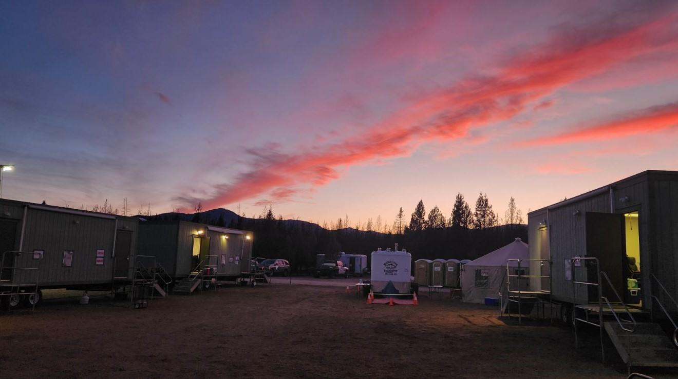 Sunset at Wapiti Incident Command Post