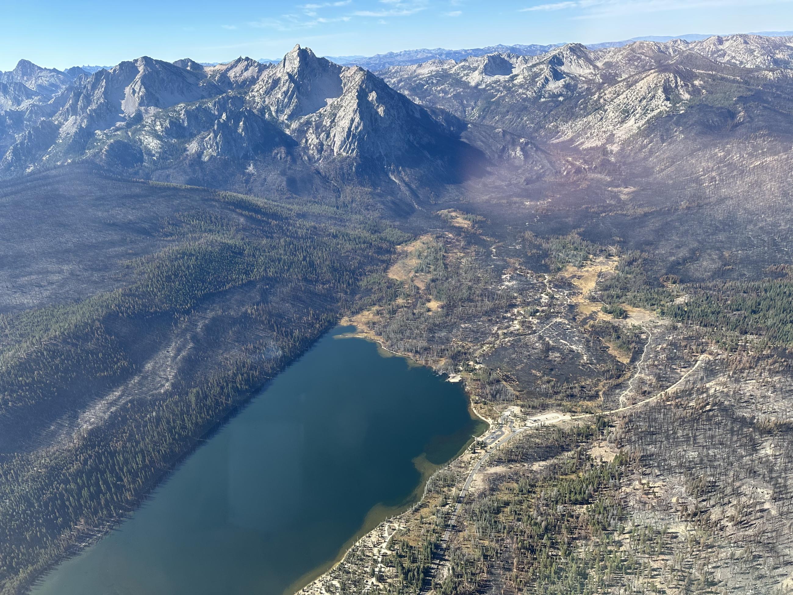 Aerial view of Stanley Lake, September 25, 2024