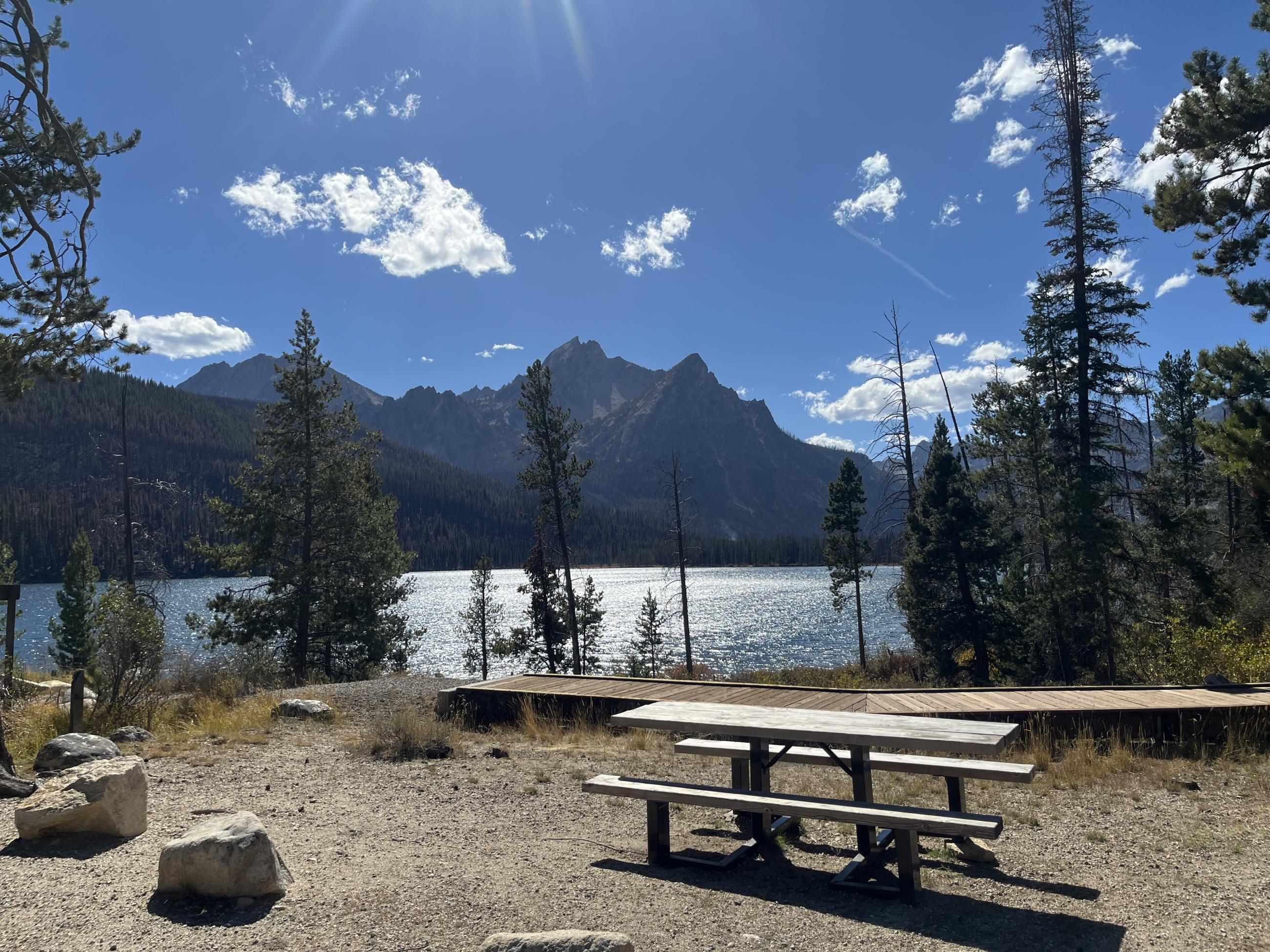 Campsite with Stanley Lake in the background