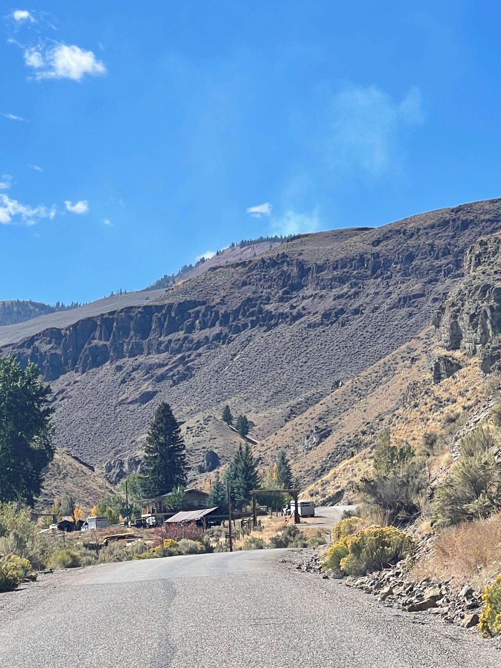 Visible smoke from the Frog Fire on the East Fork Road, September 26