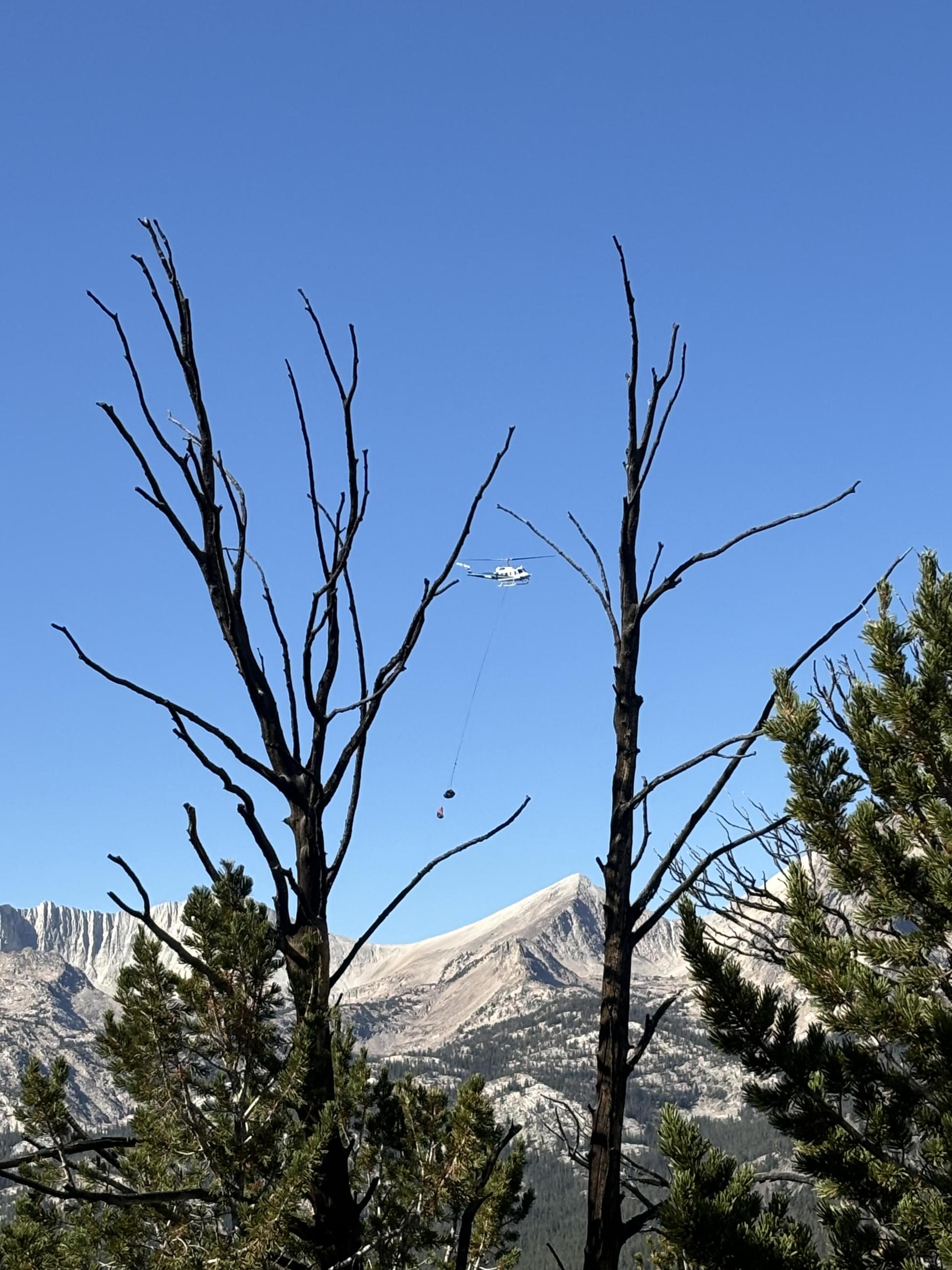 Helicopter sling loading supplies on Frog Fire, September 28