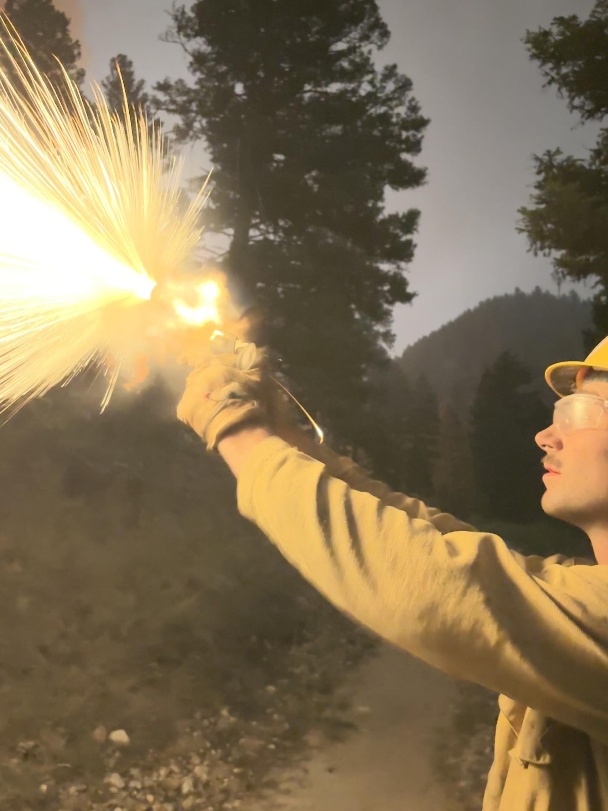 Railroad Fire lighting off burnout operations