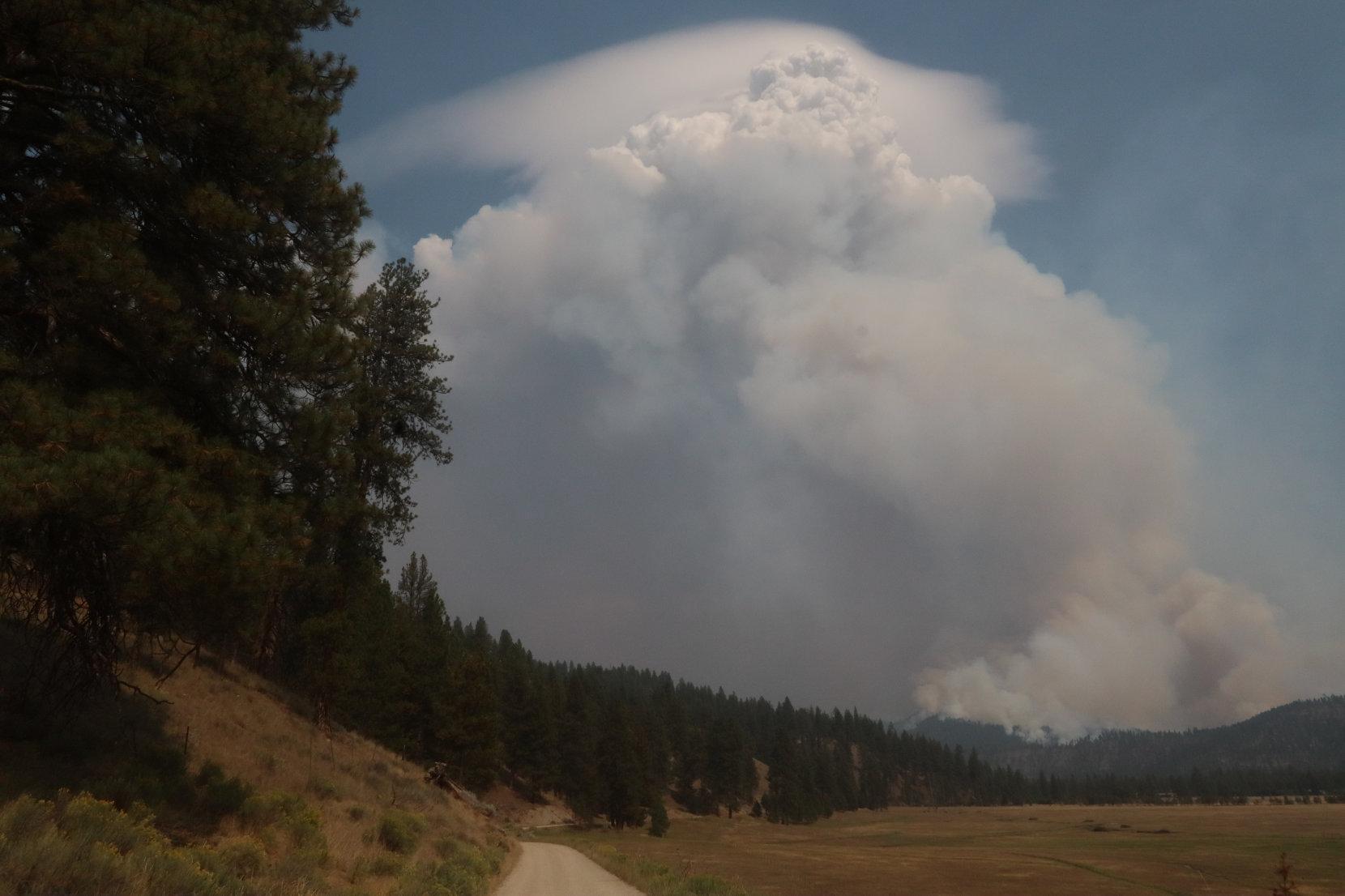 Johnson Fire Column of Smoke from ICP on September 1