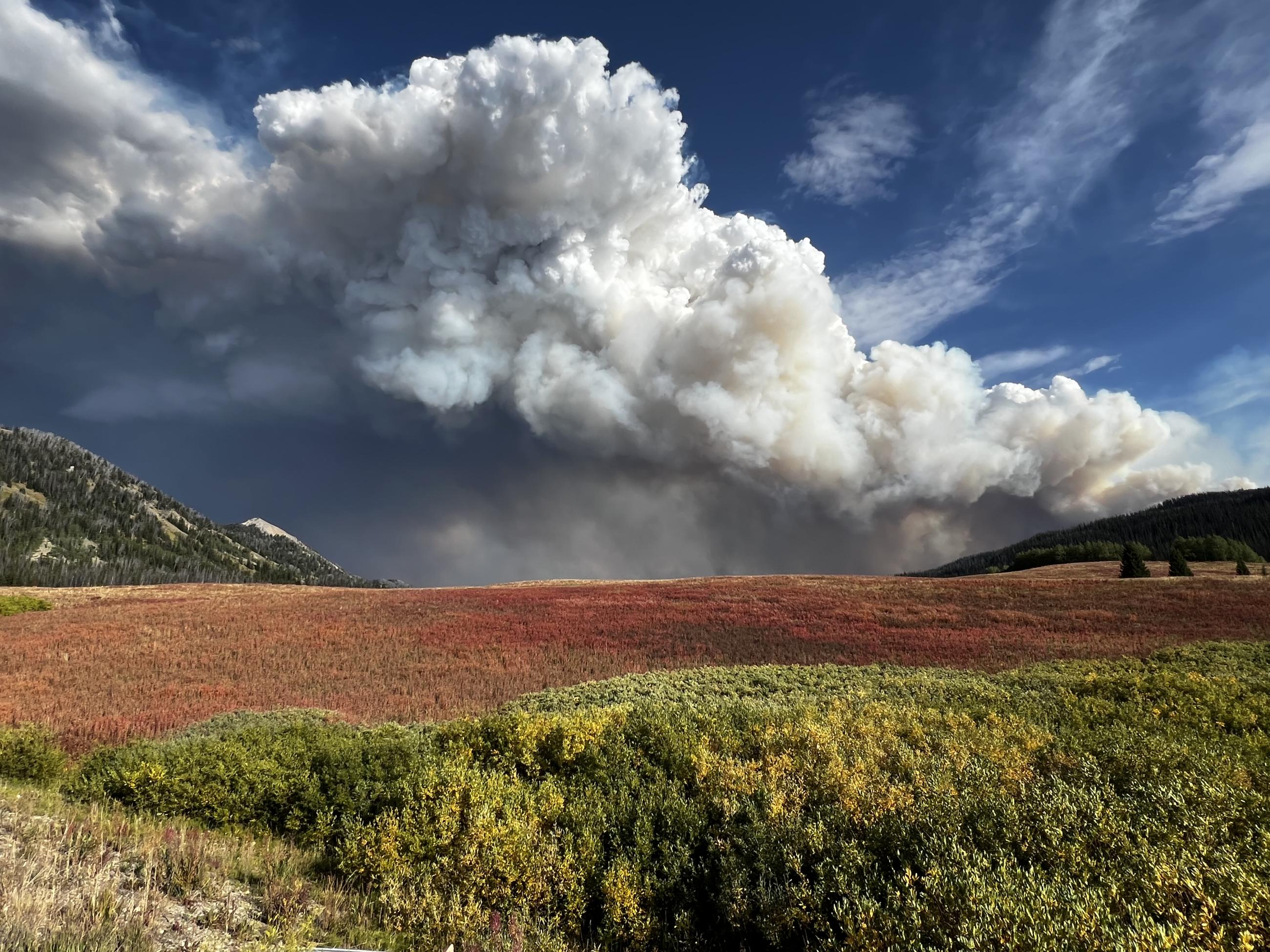 Smoke from the Fish Creek Fire 