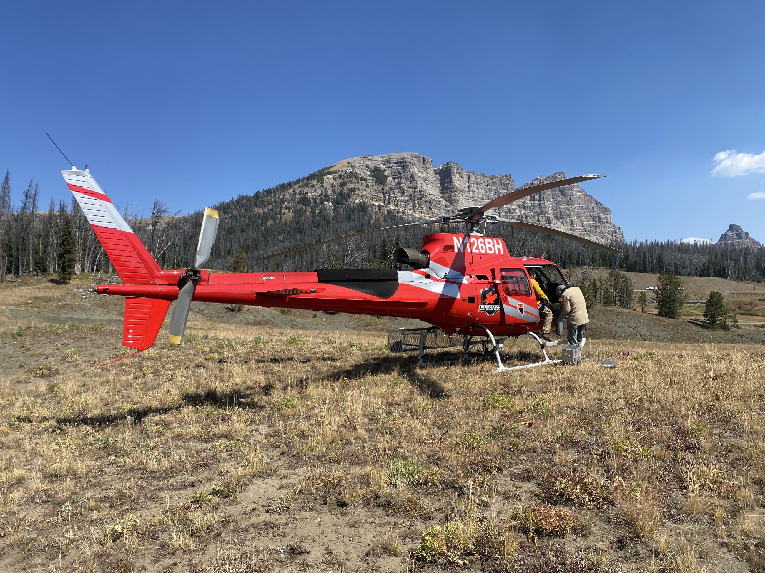 Helicopter on the ground