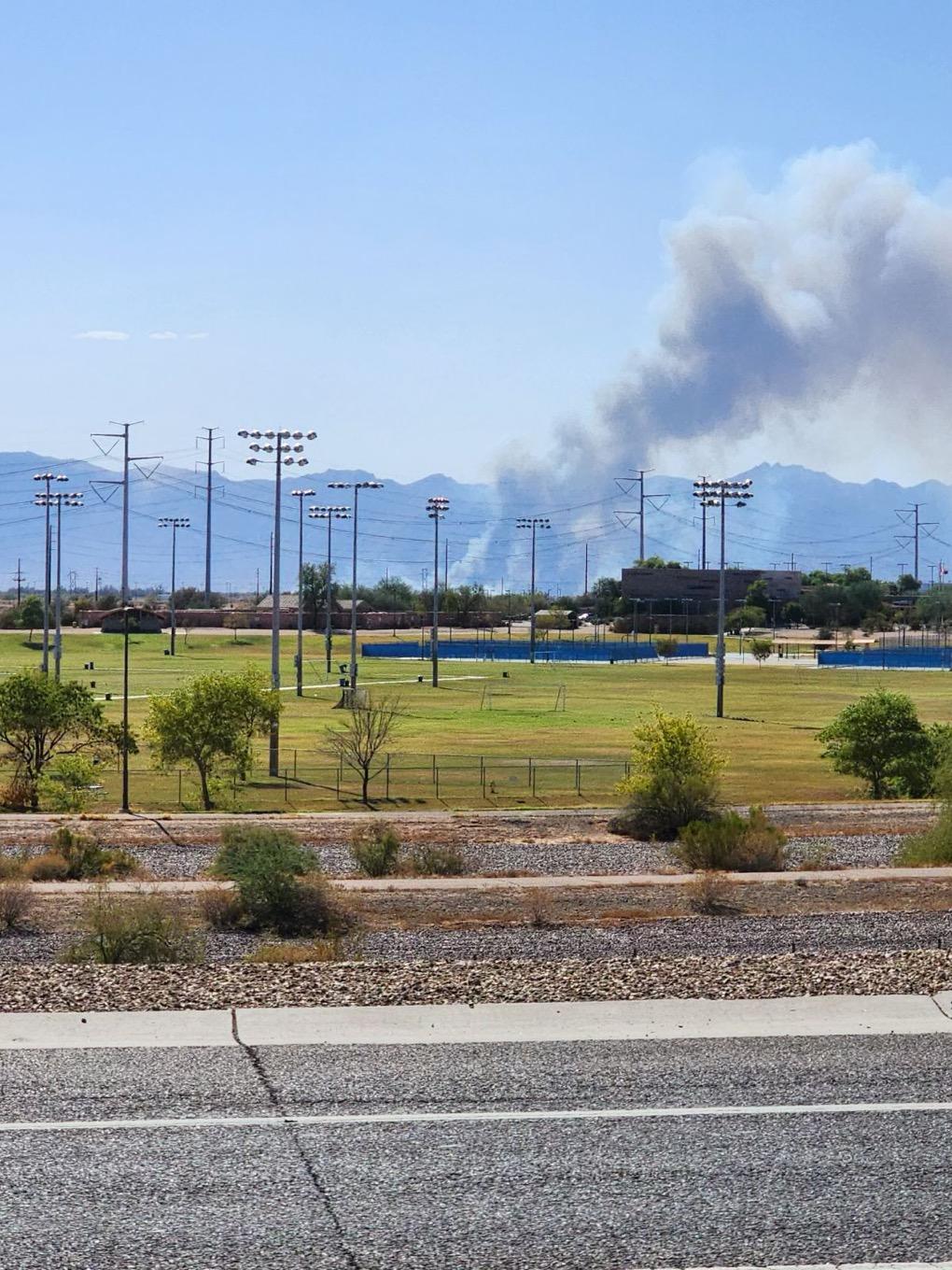 Fall Fire (2) smoke plume from road on September 28, 2024