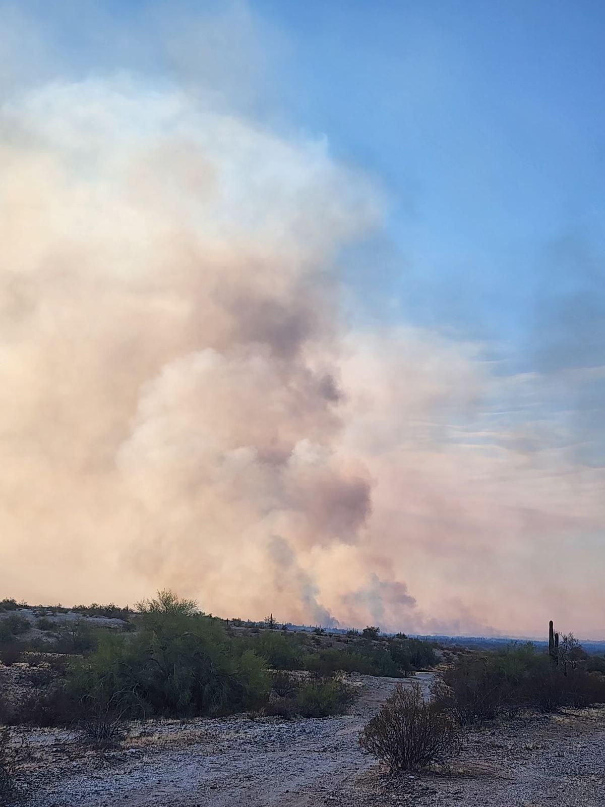 Photo of the Fall Fire smoke plume from the Santa Cruz Mission on September 28, 2024