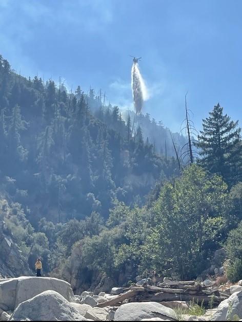 Aircraft makes waterdrop on Line Fire September 19, 2024