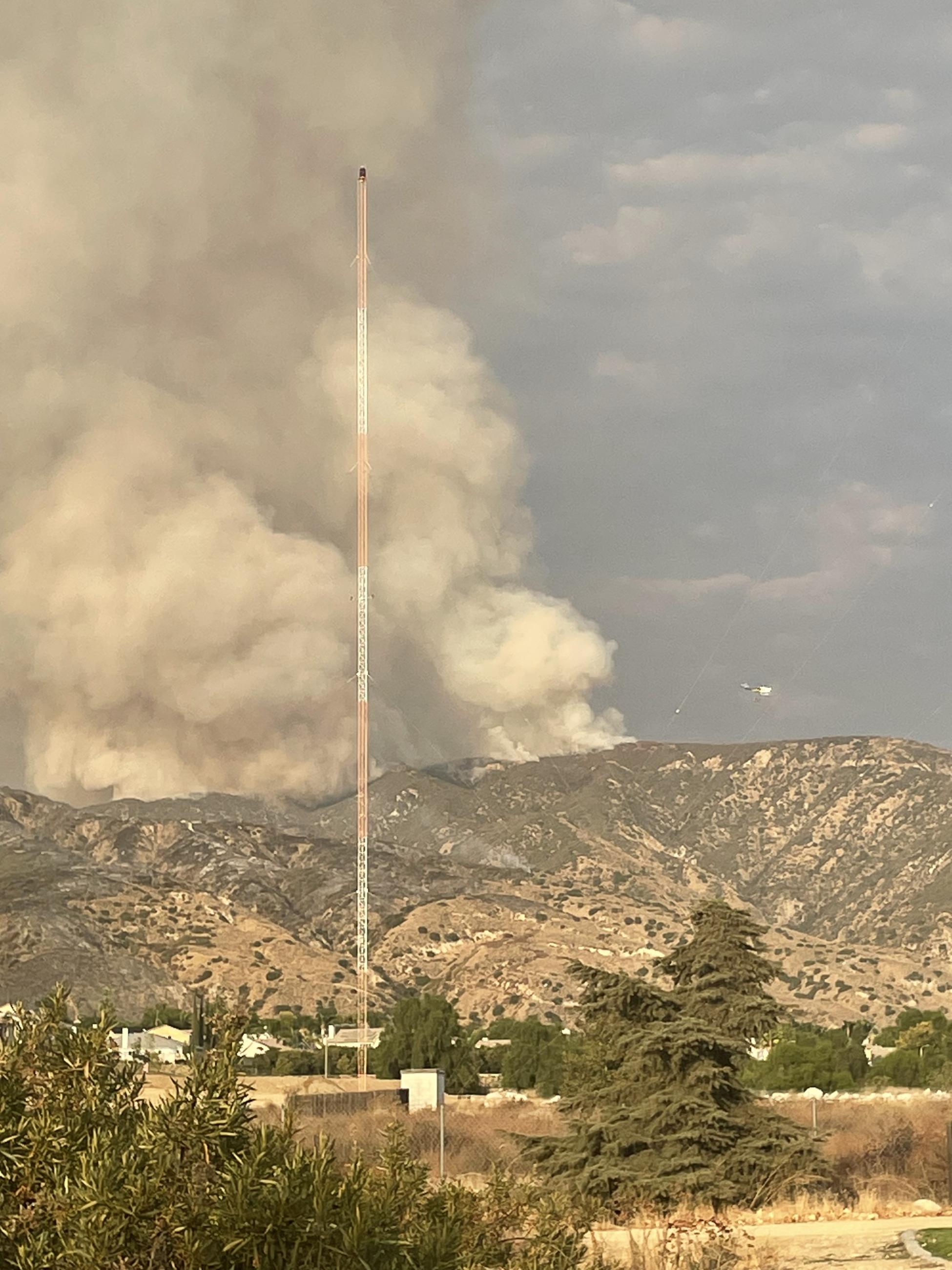 Showing smoke column for Line Fire on September 6,2024