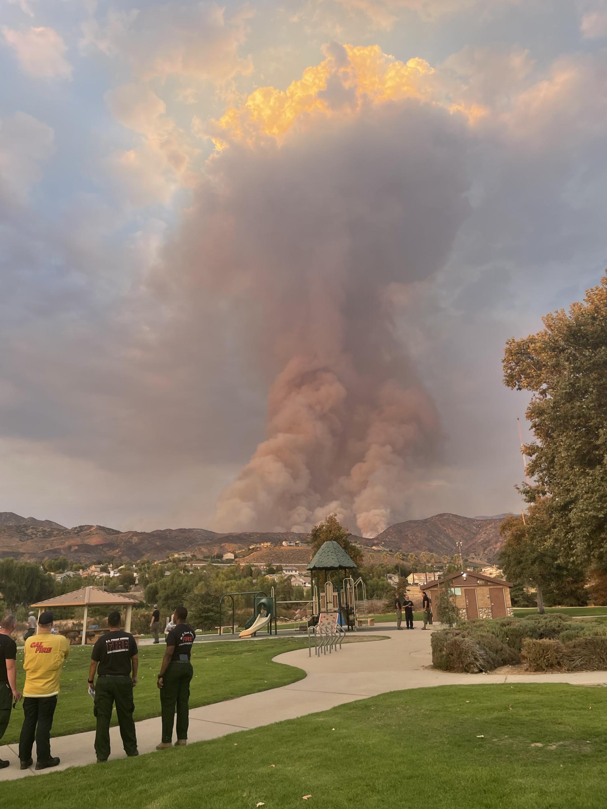 View of smoke column from Incident Command Post on September 6, 2024