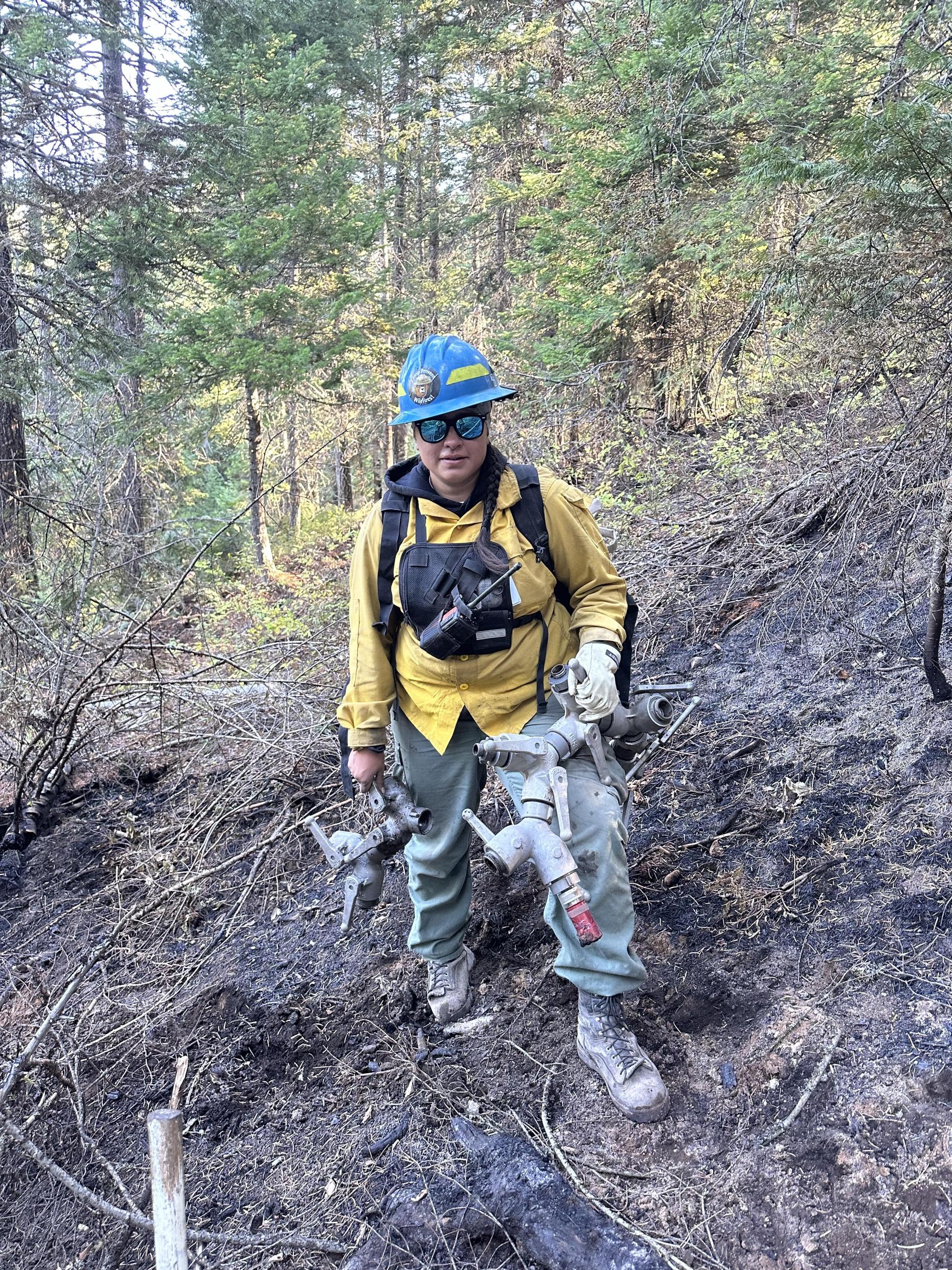 Man with hose fittings 