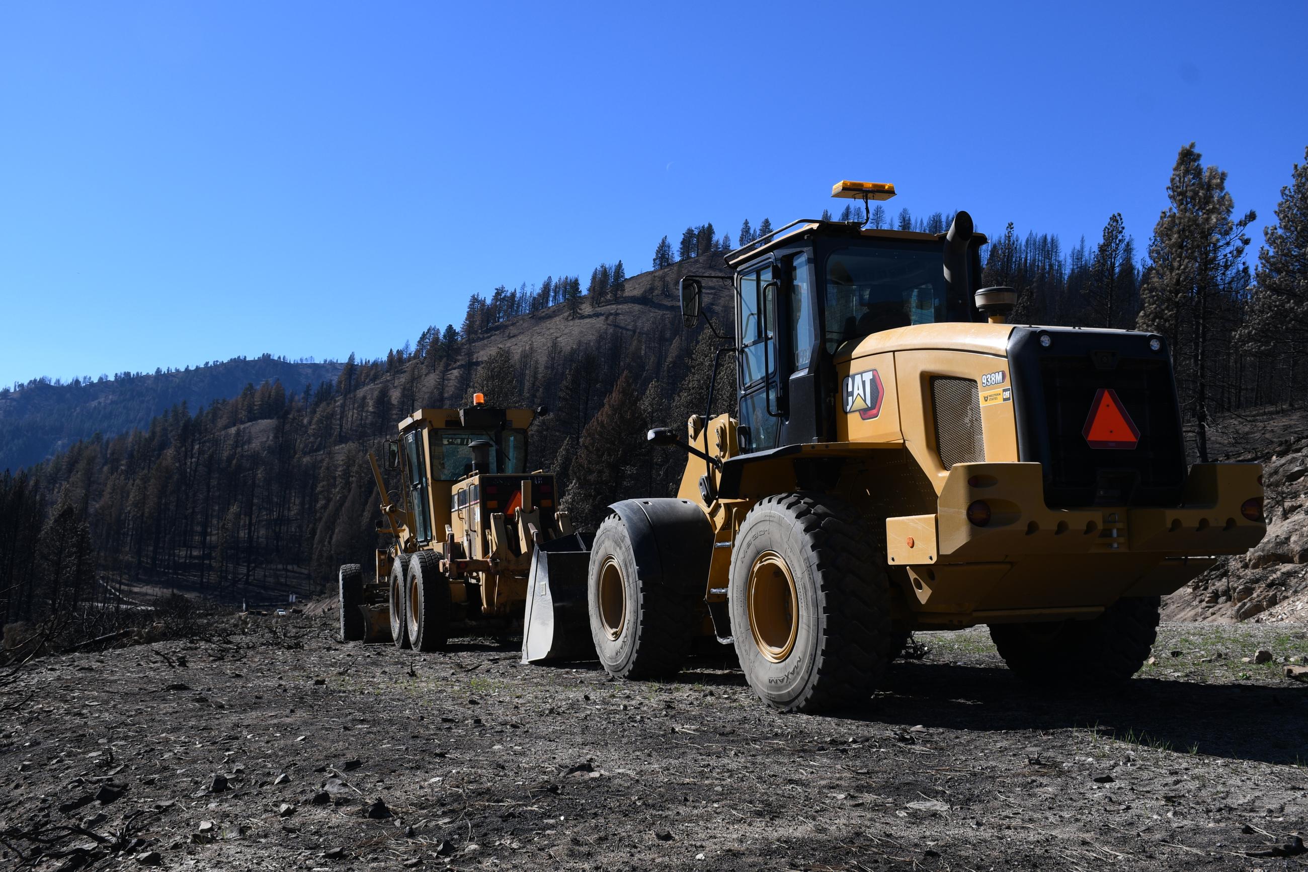 Heavy machinery on the side of Highway 21, September 28, 2024