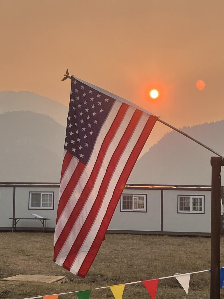 Sharrott Ck Fire USA Flag at ICP