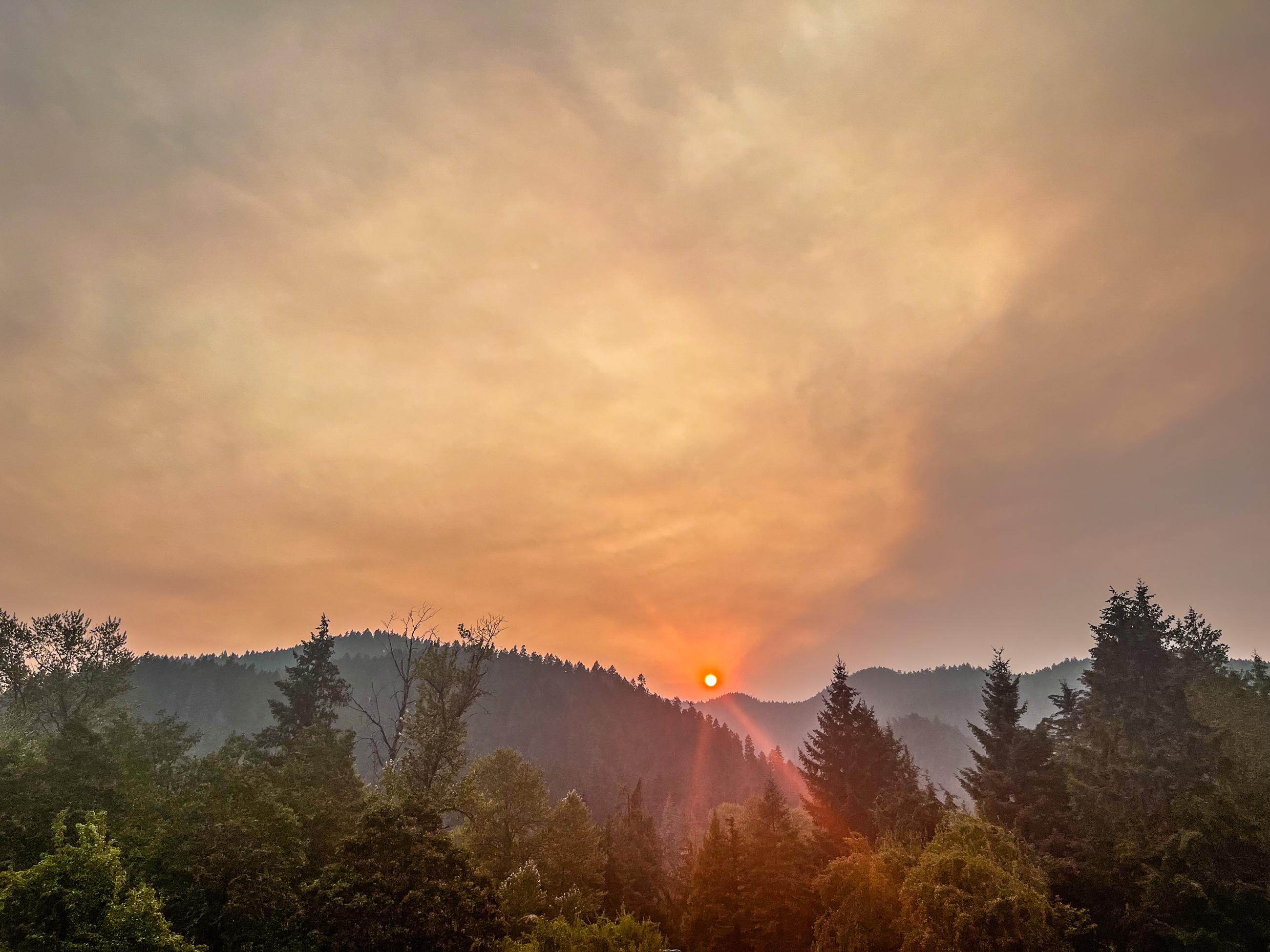 Evening view from Hills Creek fire camp // Willamette South