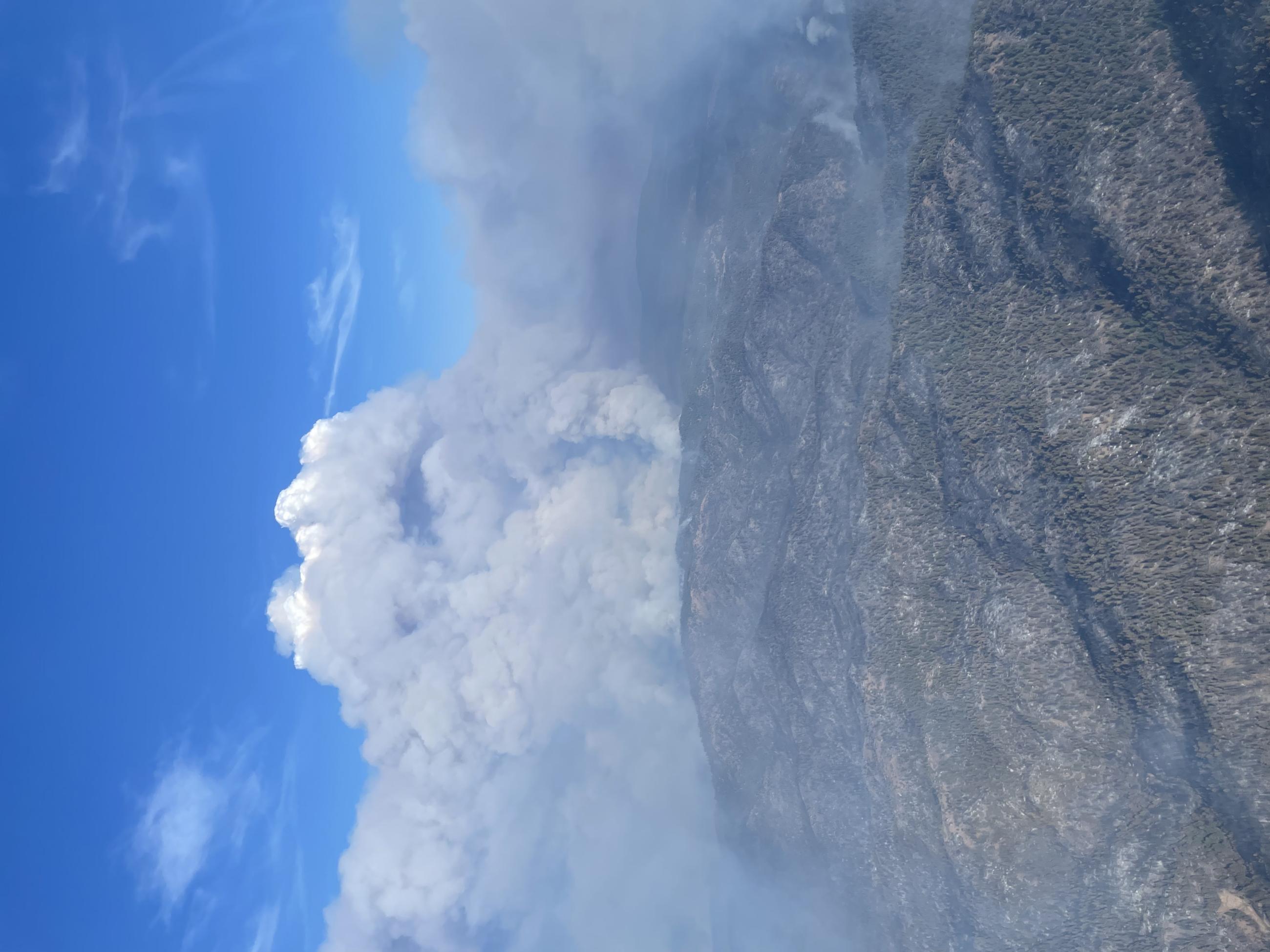 Service Fire smoke - aerial view