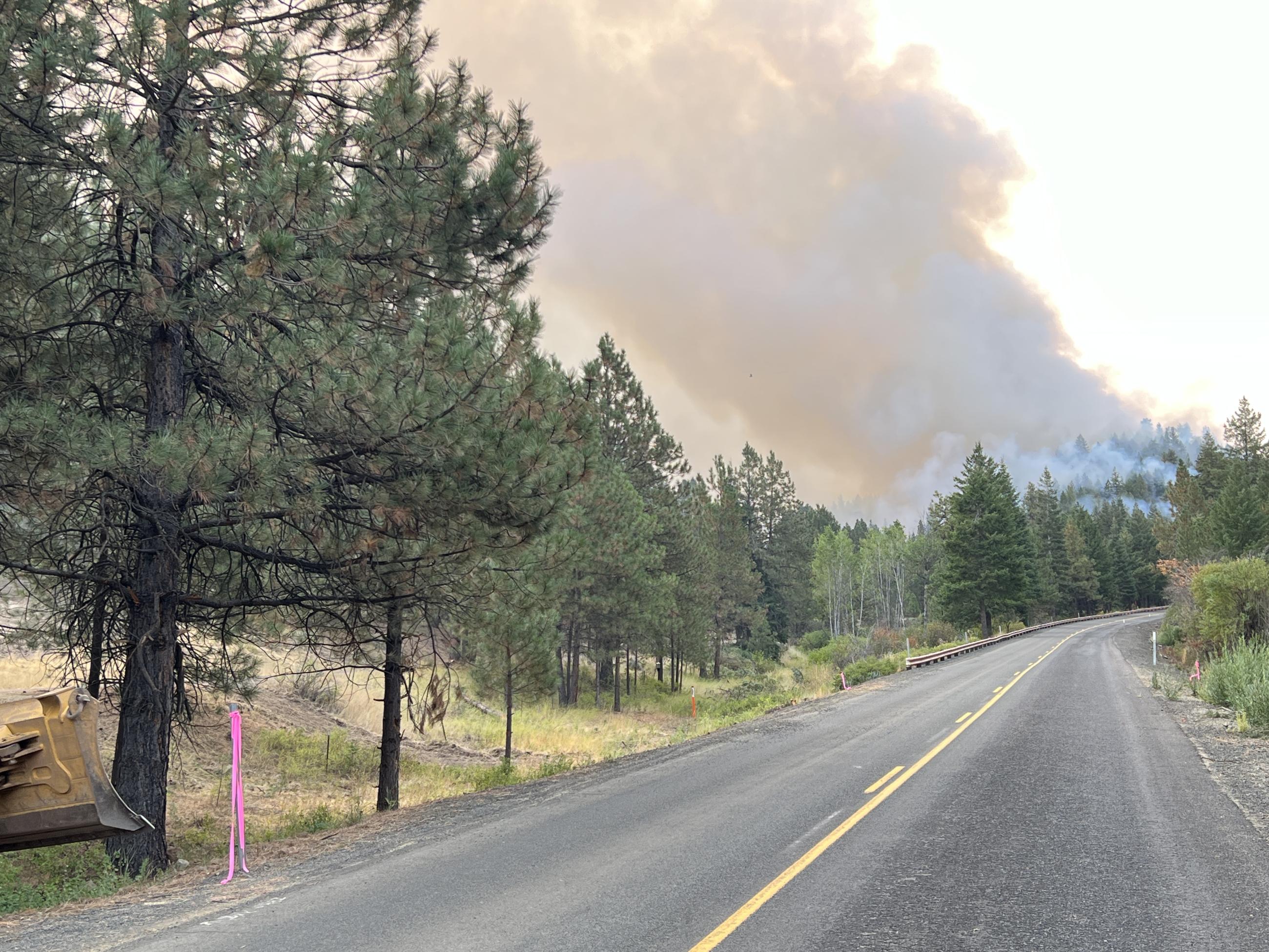 Service Fire smoke visible from ORE 19 (part of the Fossil Complex)