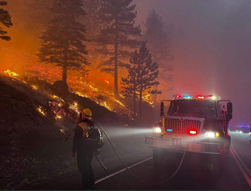 Firefighter on roadway 