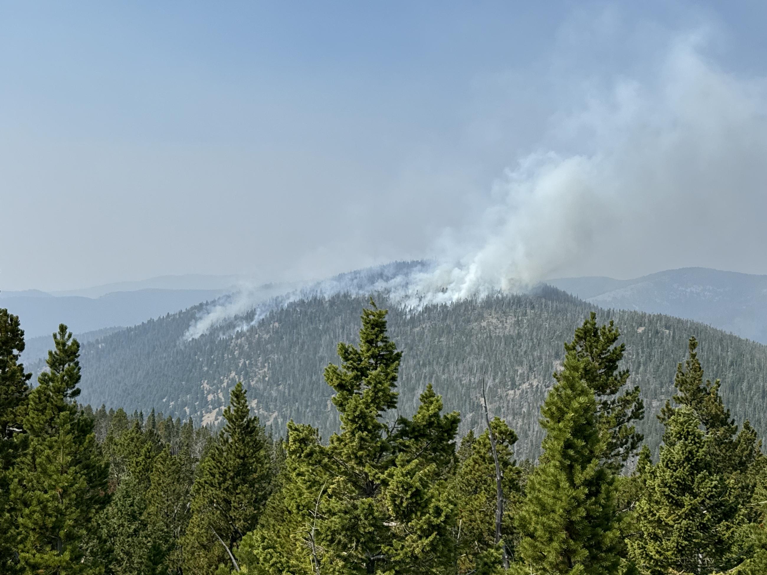 Several columns rise from the Marsh Creek Fire on Sept 7 around 2 p.m.