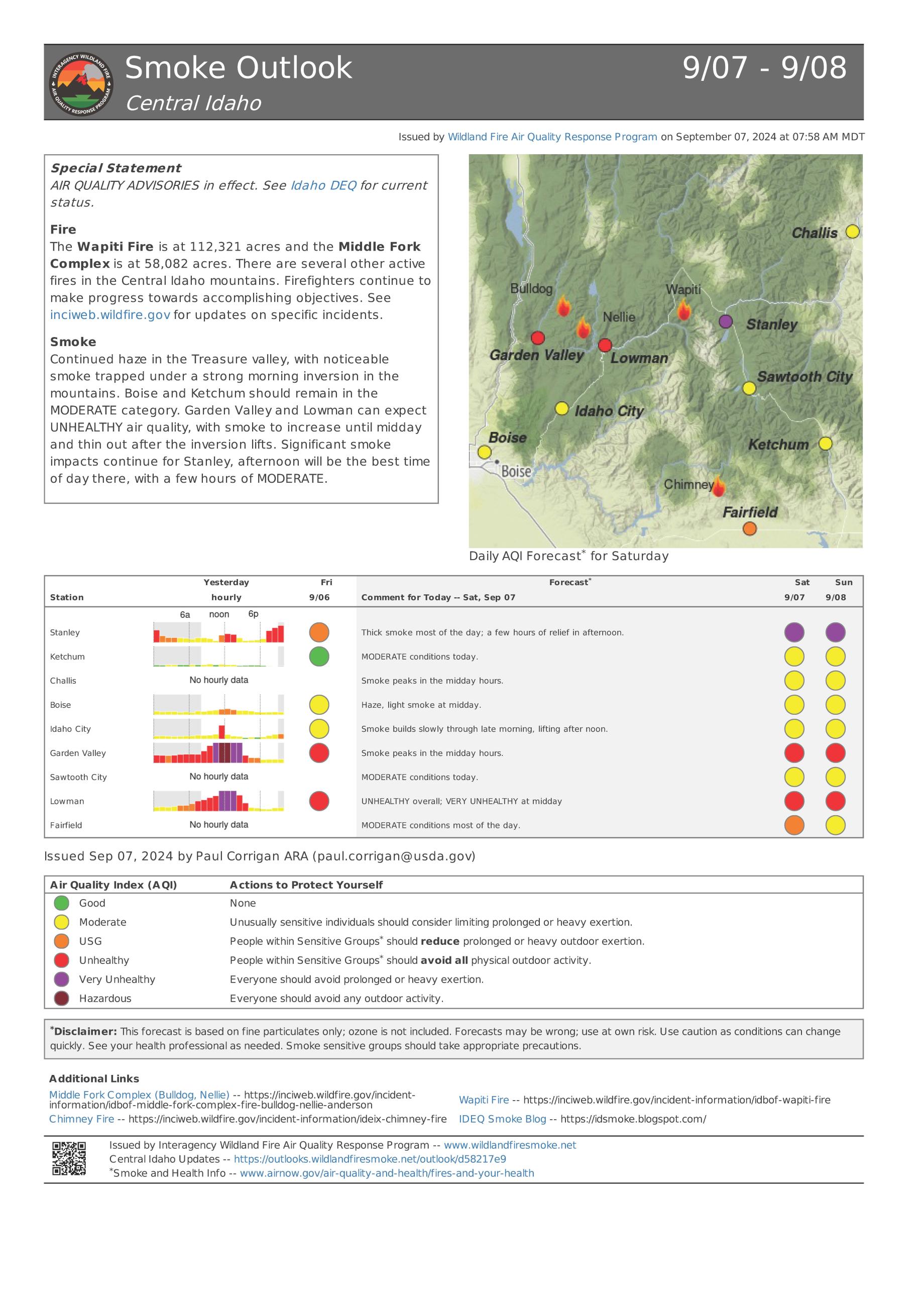 Smoke Outlook report for Saturday, September 7, 2024