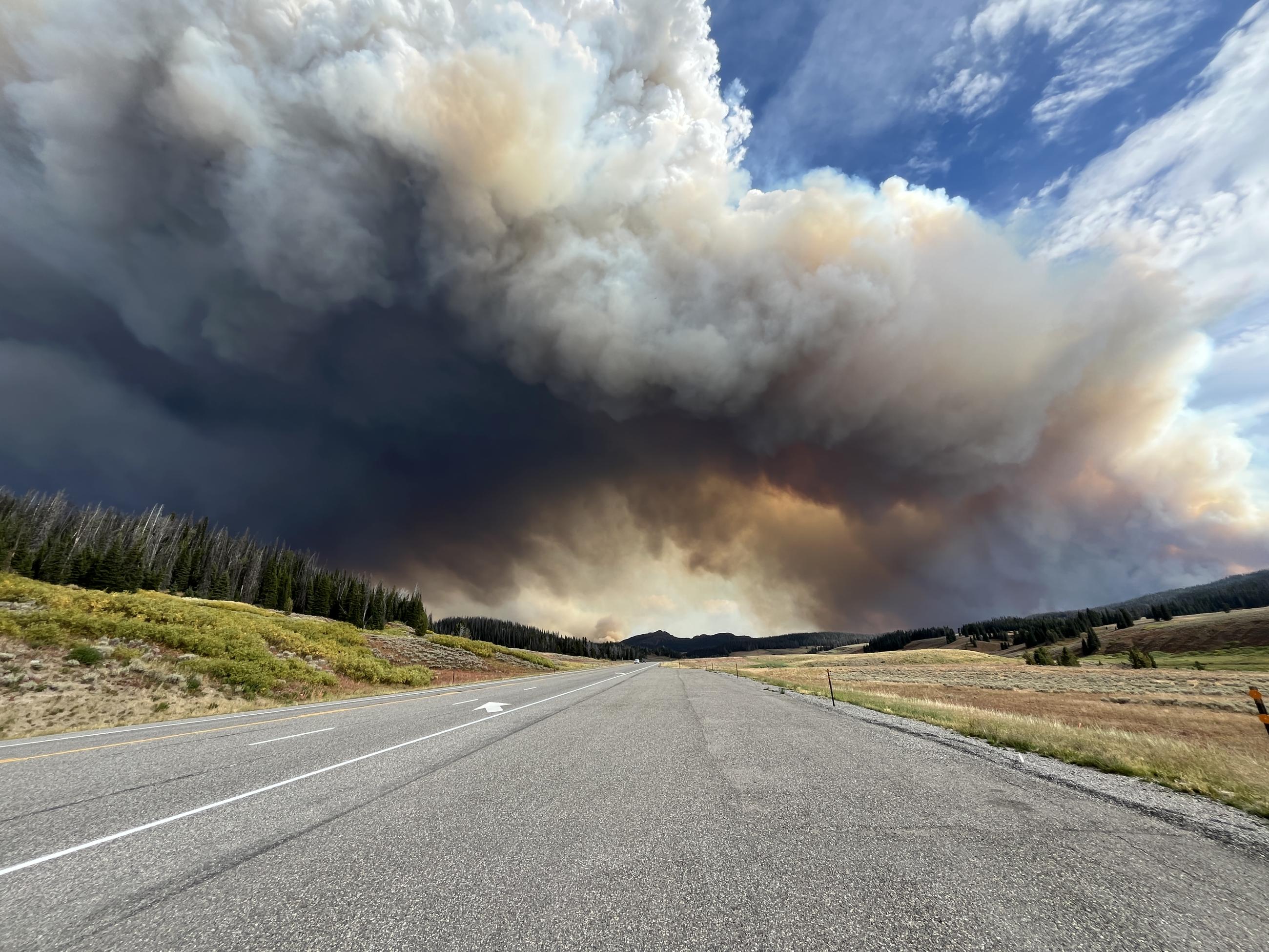 Smoke over the road