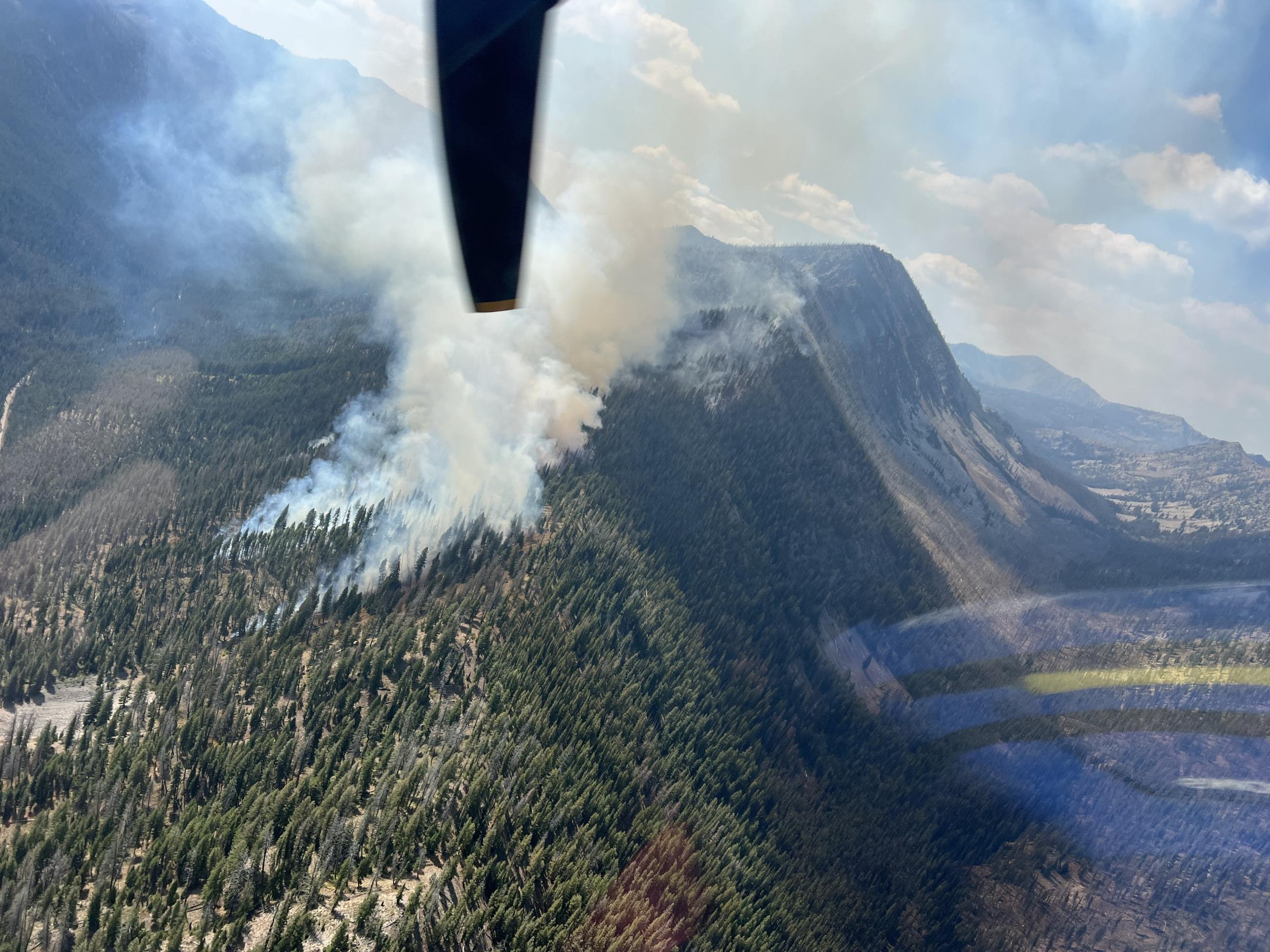 Fire column as seen from air attack