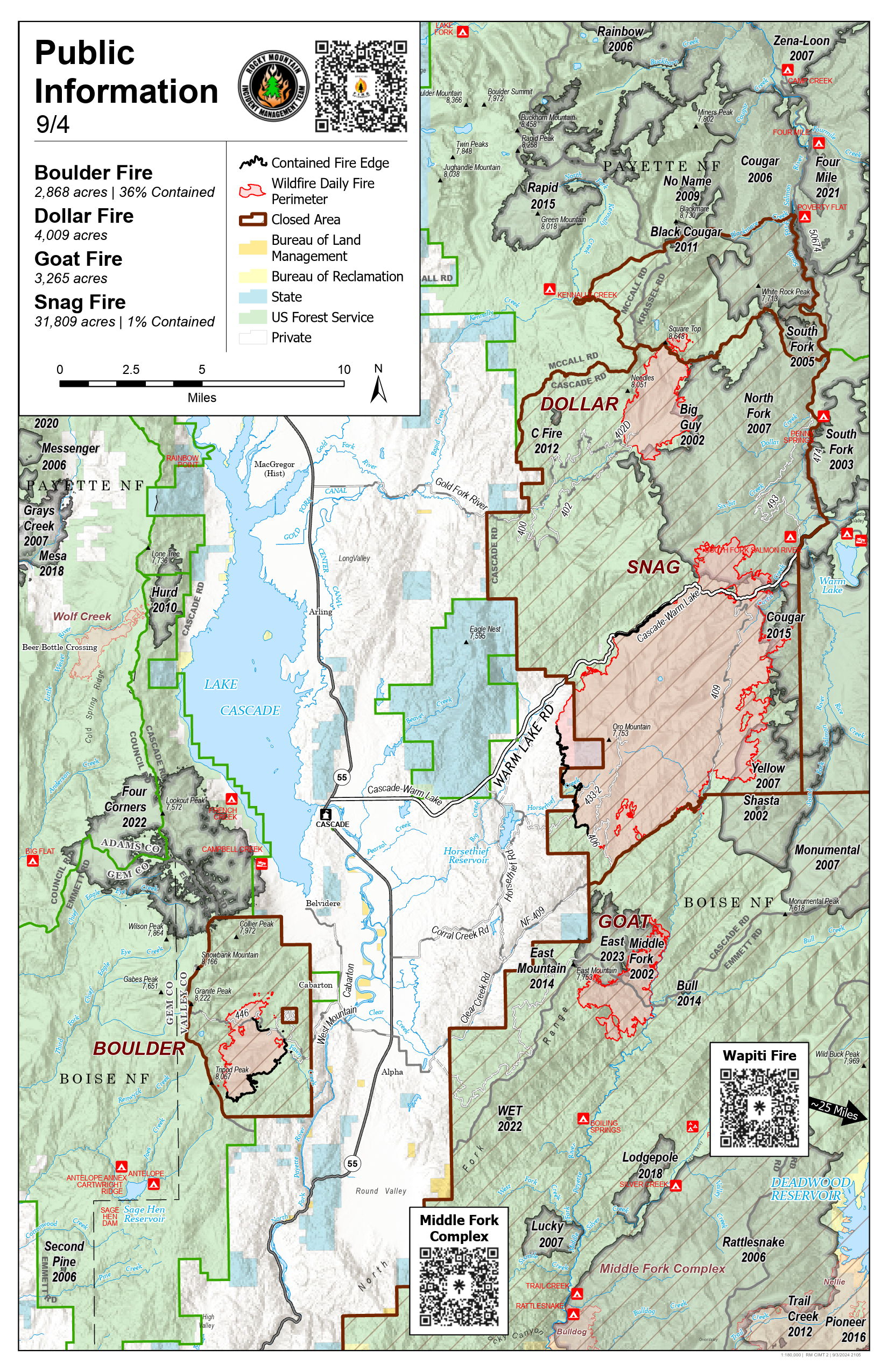 West Mountain Fires Map 09-04-2024