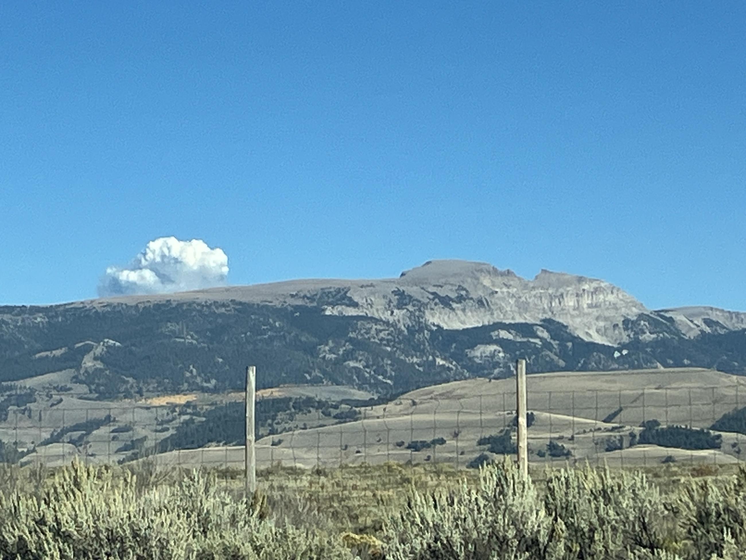 smoke on a blue sky