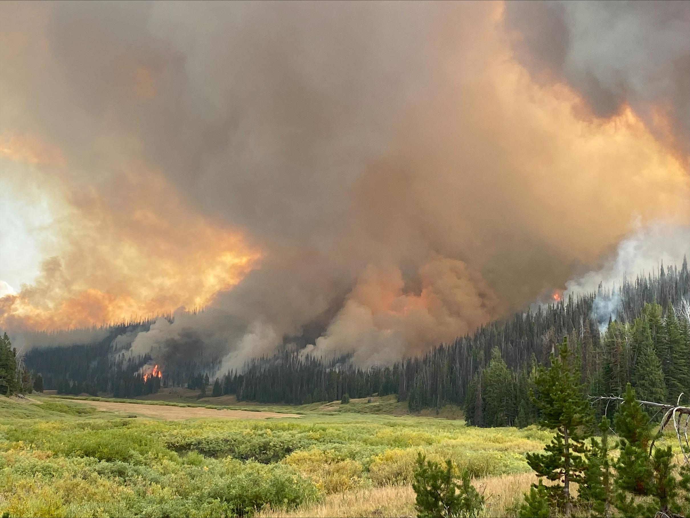 Smoke from the Fish Creek Fire 