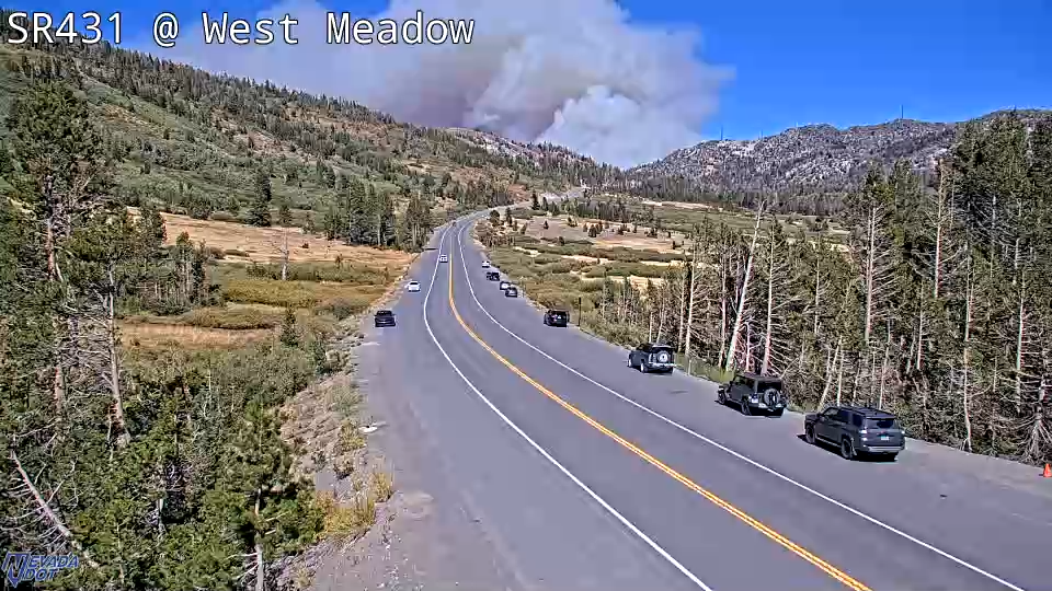 Traffic camera view of smoke from Mt Rose Summit 