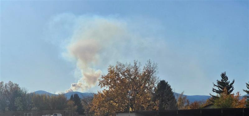 smoke rises from the interior of the elk fire on oct 27