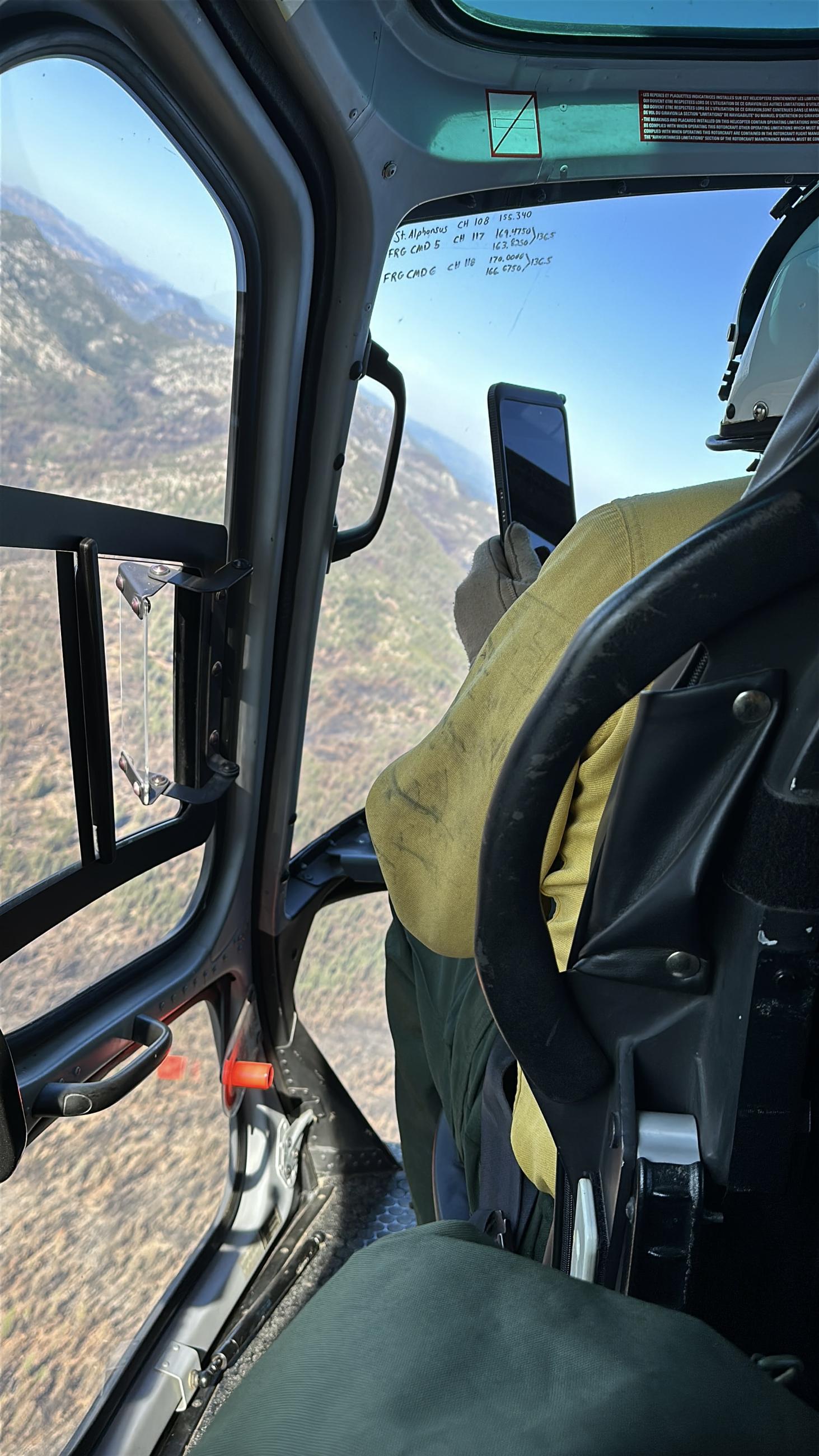 Image Showing BAER Specialist Terry Hardy Assesses Snag-Dollar Burn Areas with Aerial Reconnaissance