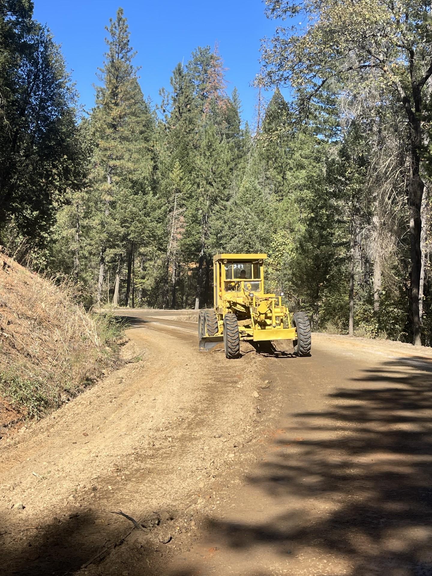 Grader working along Fenders Ferry Rd