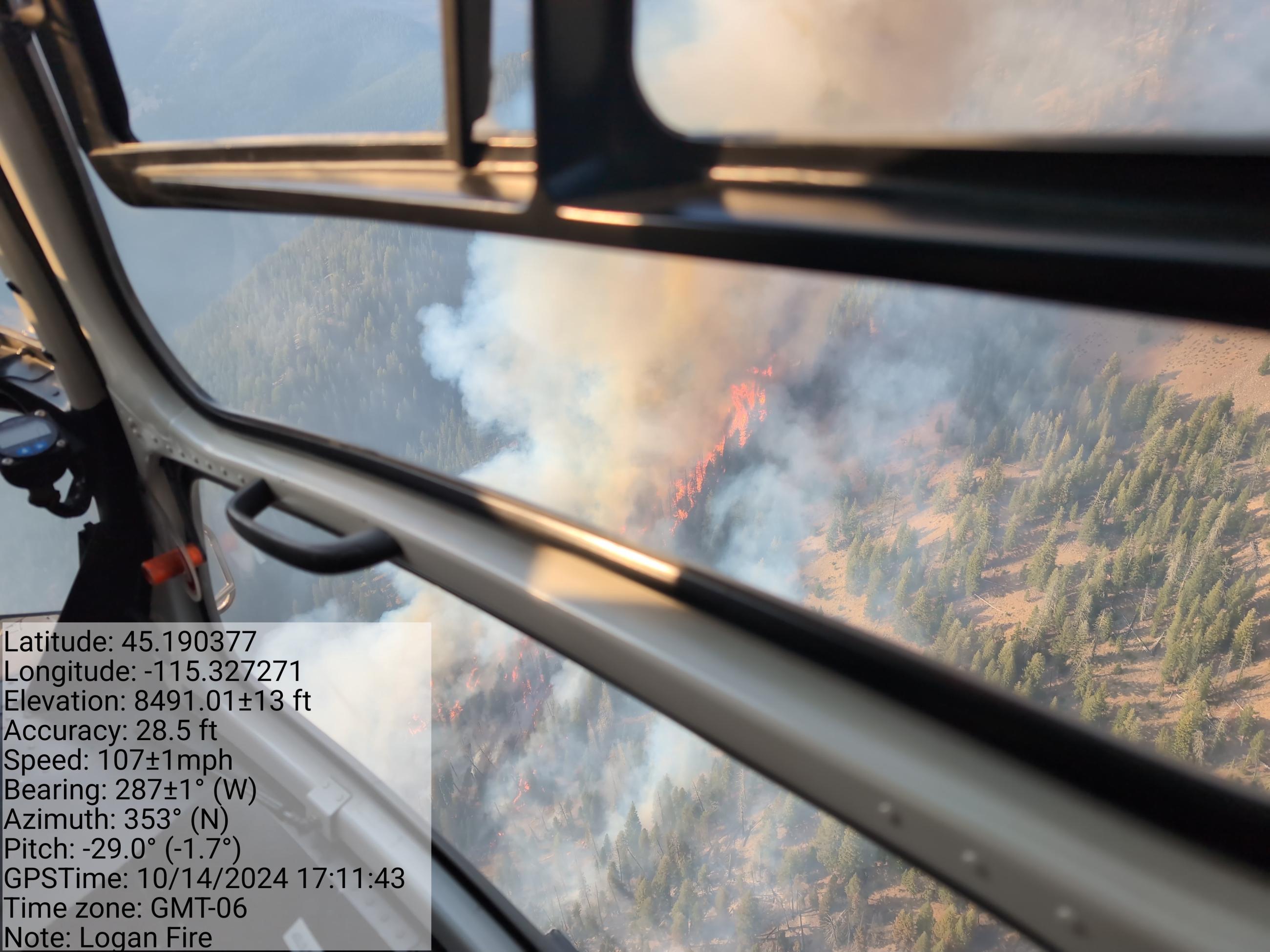 Torching trees in the Smith Creek area - yesterday from a recon flight