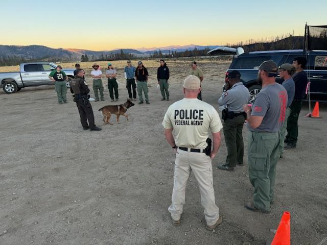 law enforcement talking with young people