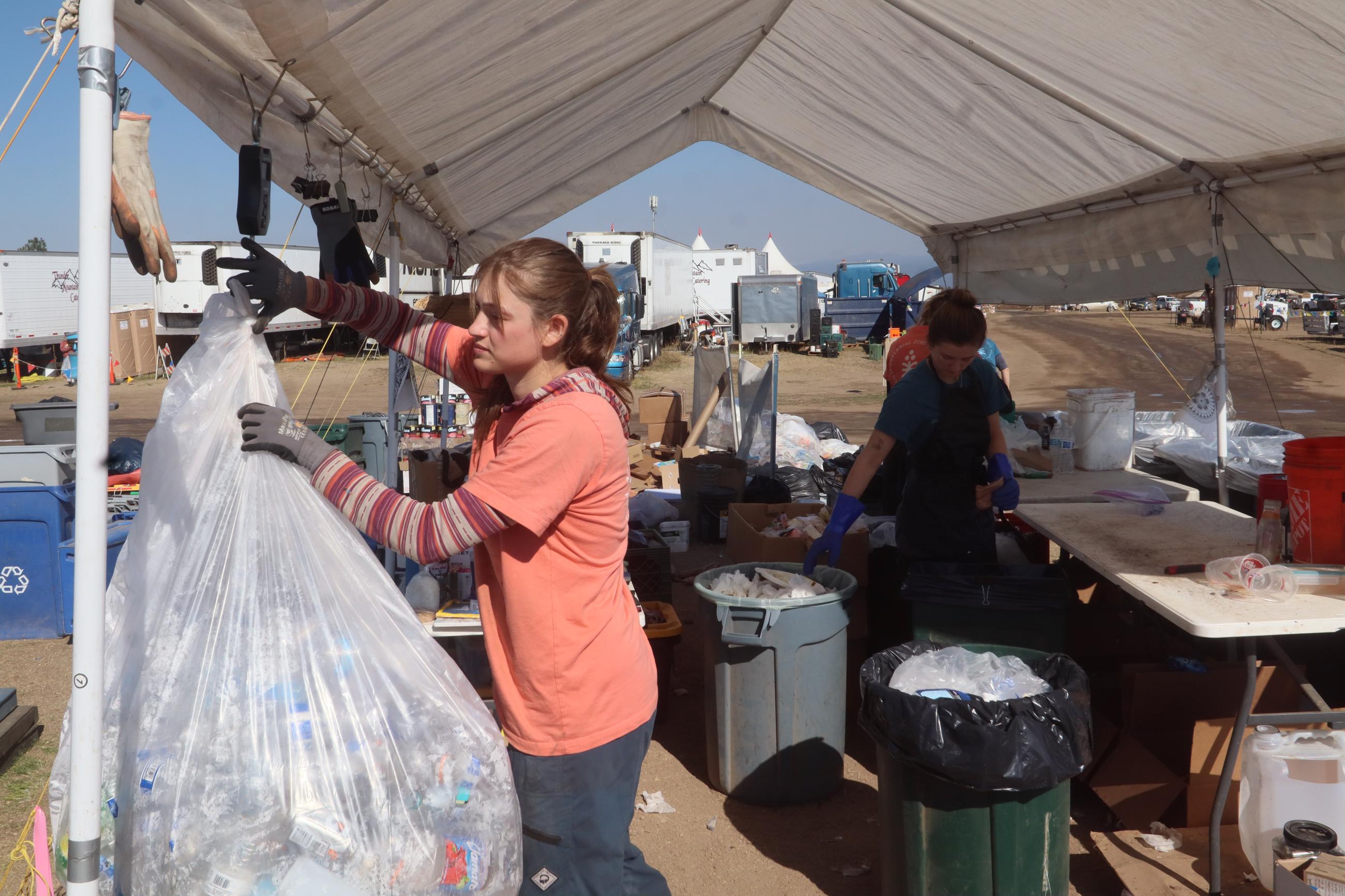 Waste Management Field Leader Ivy Burt Weighs Aluminum Cans