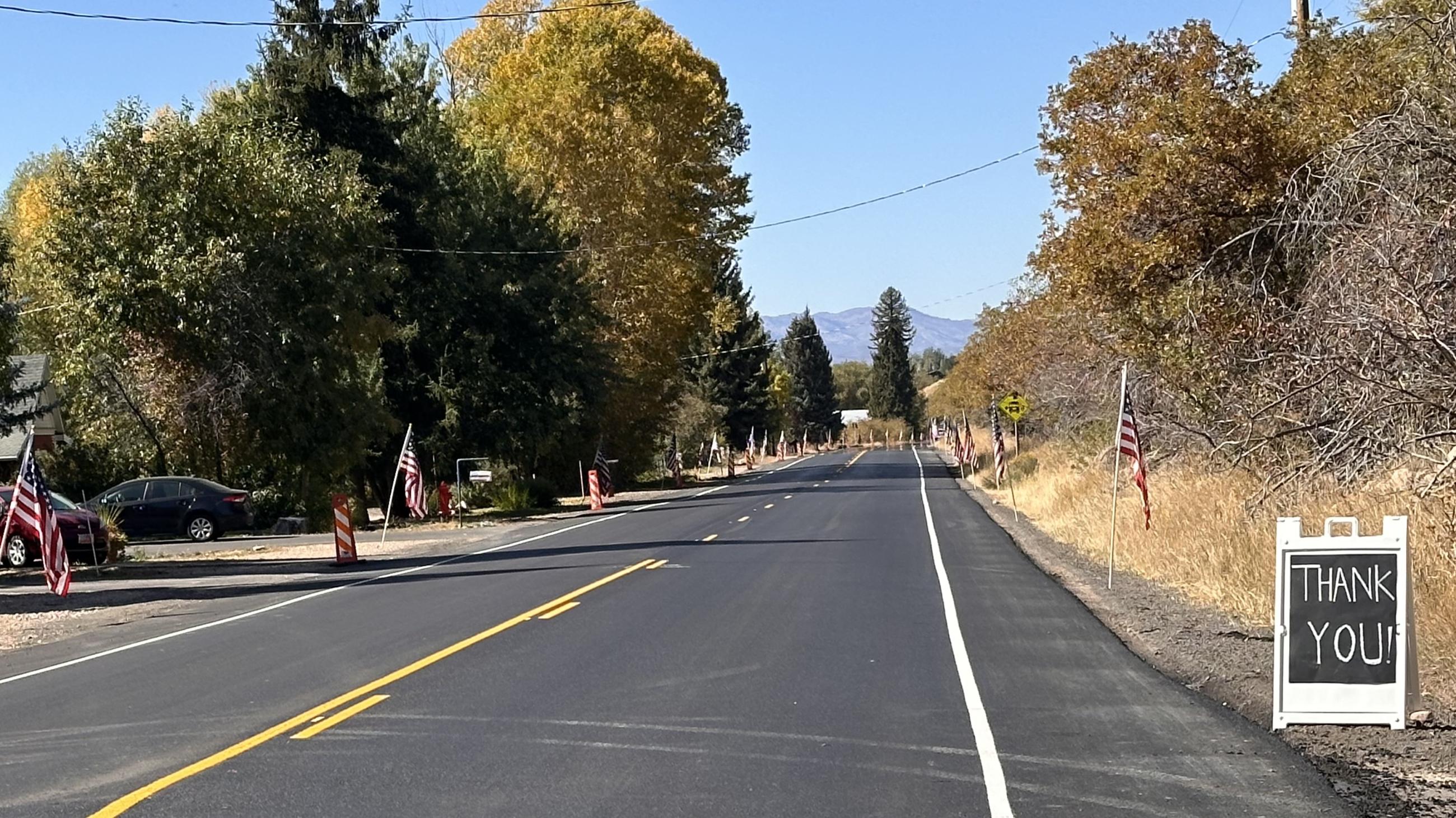 Thank yous for firefighters along Hwy 35 in Woodland