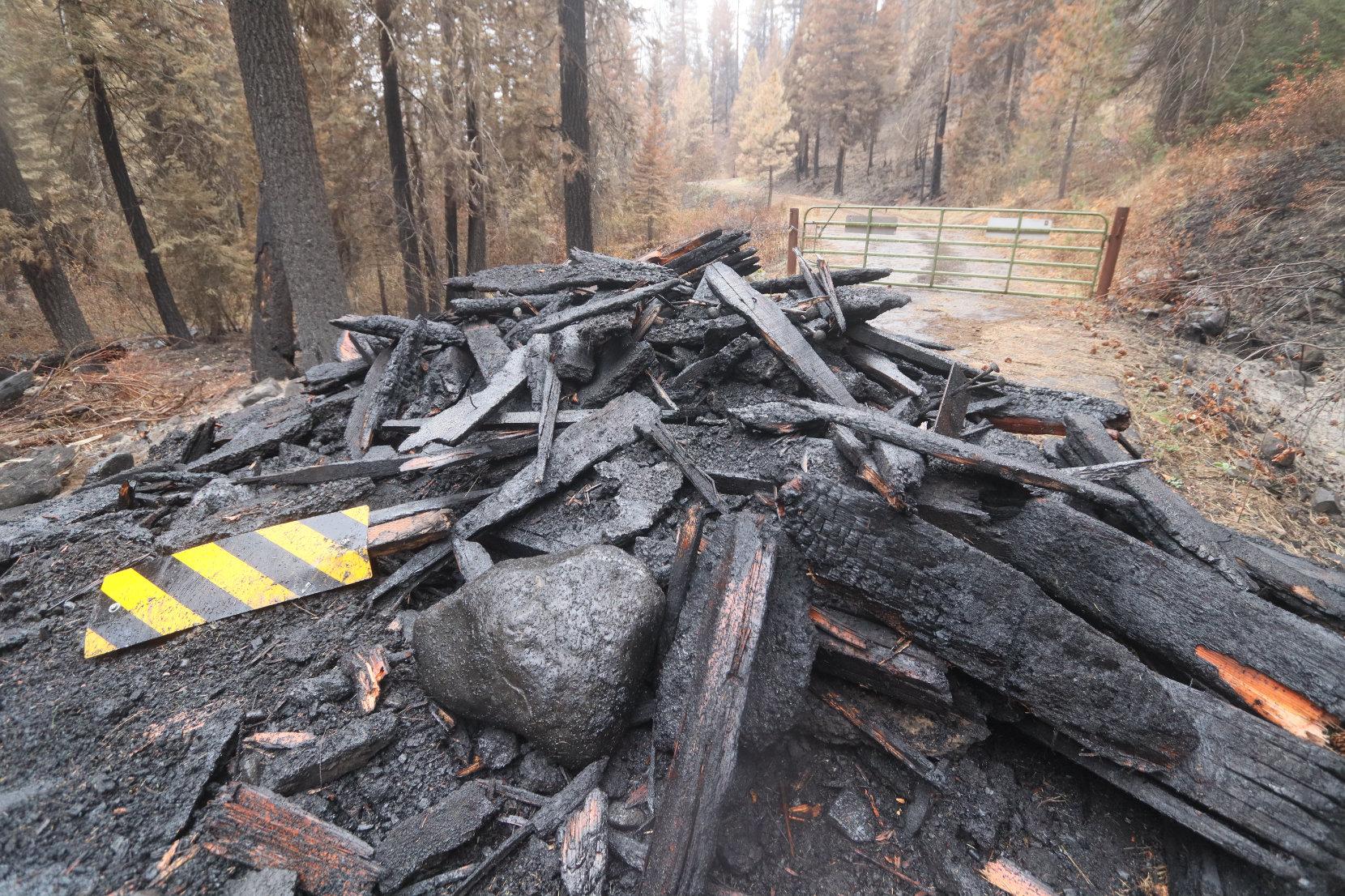 Bridge Burned Debris Along 835 Road 