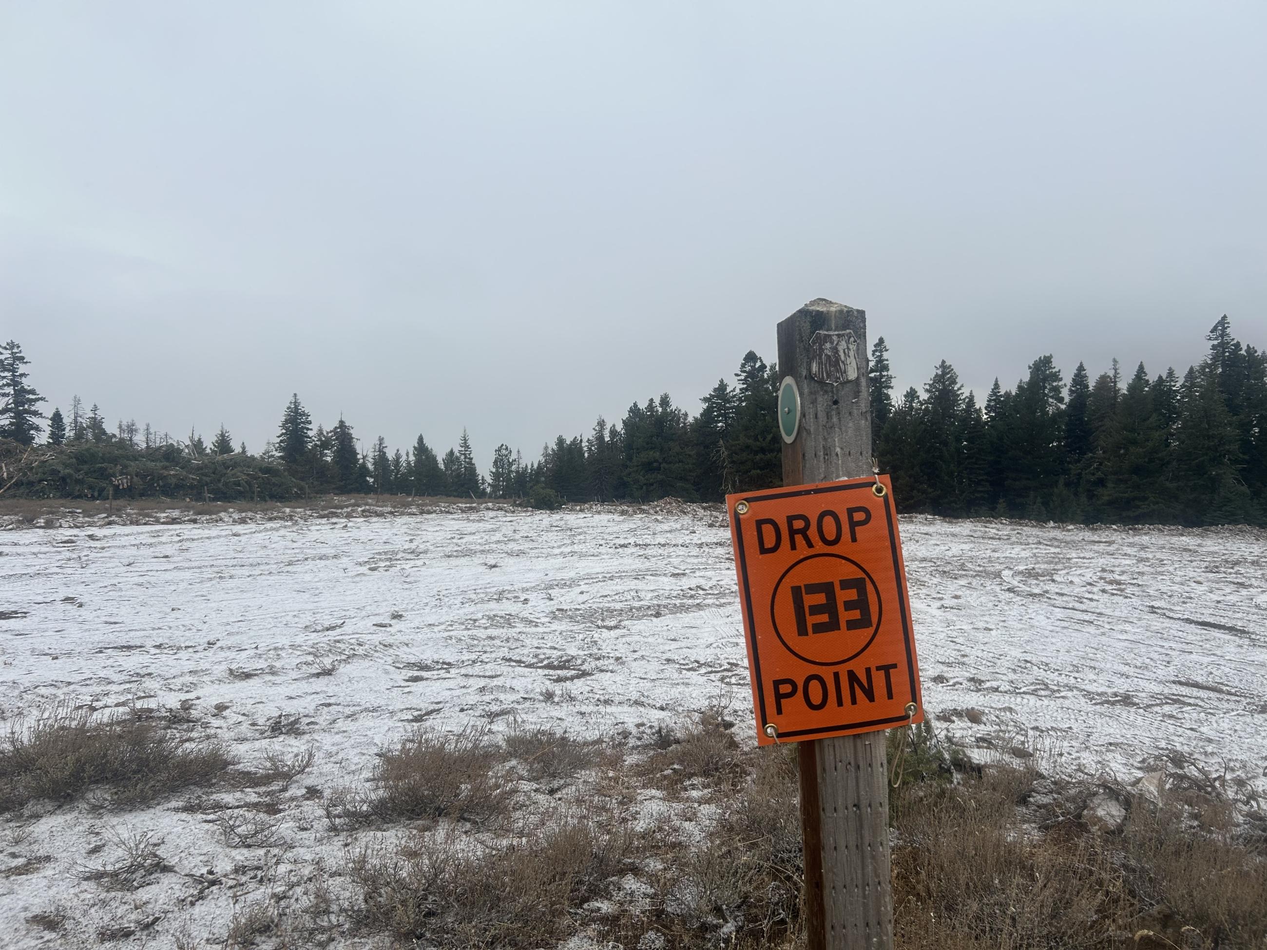 Oct 17th Snow at Drop Point 33 Rail Ridge Fire 