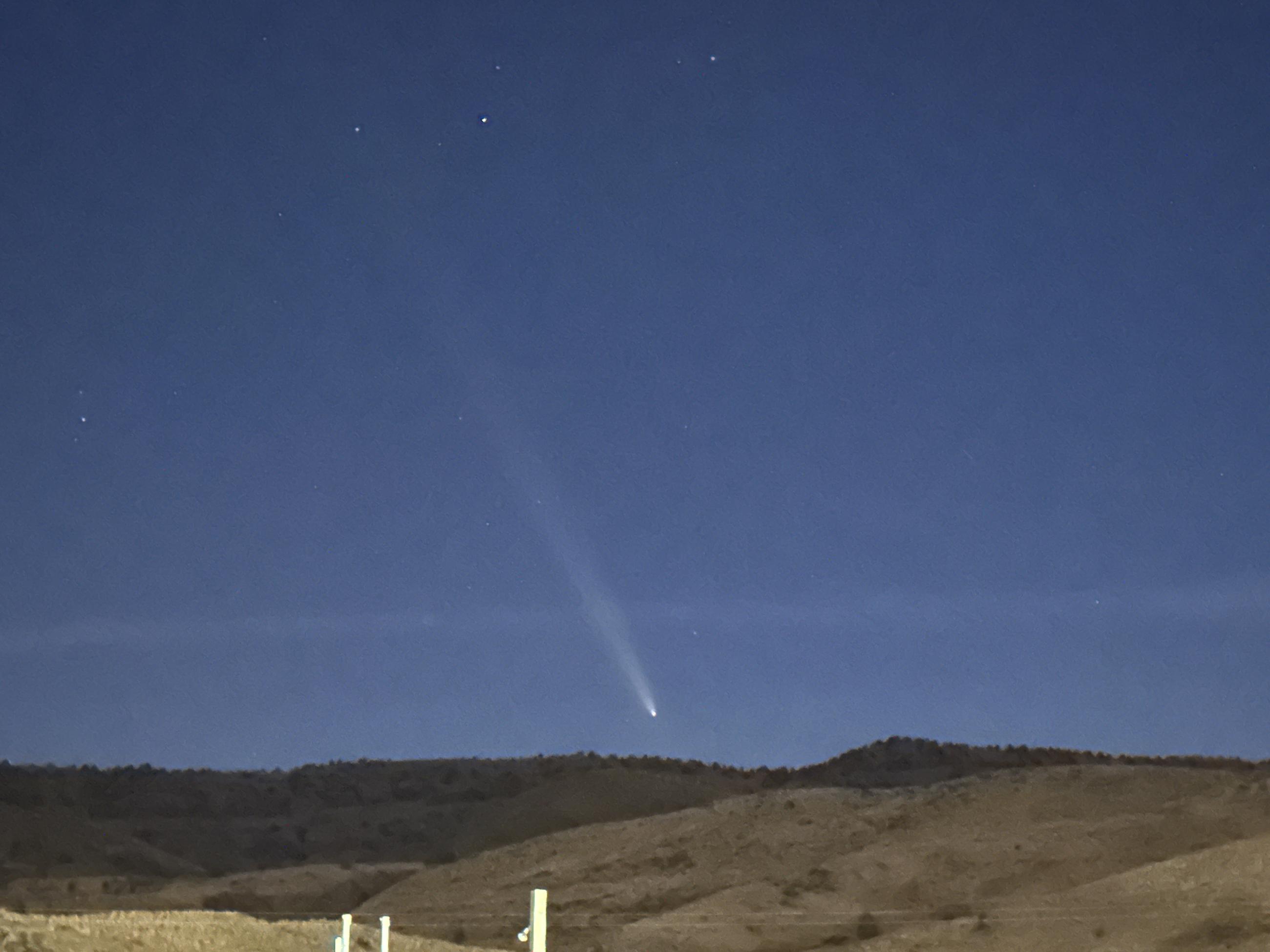 Comet C/2023 A3 Over Rail Ridge Fire Camp by PIO Ira Hardy