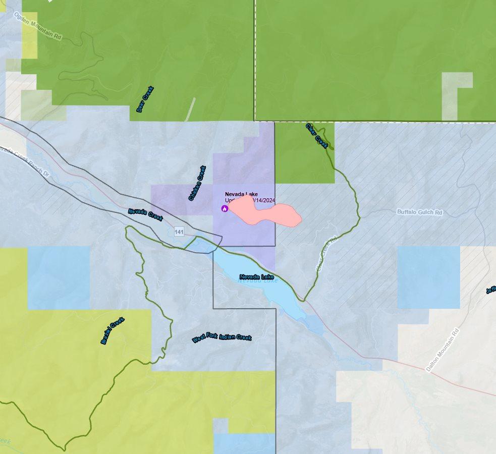 Nevada Lake Fire perimeter, October 15, 2024