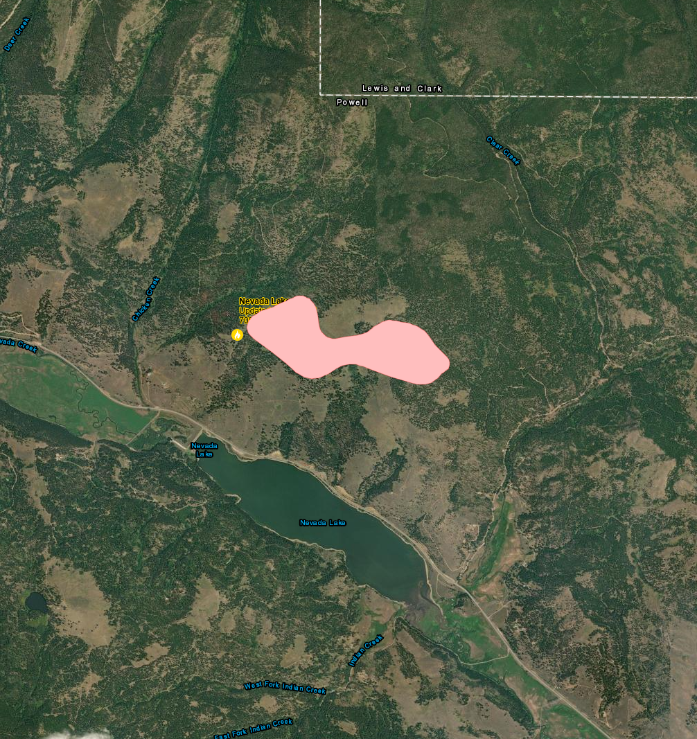 Nevada Lake Fire perimeter, October 21, 2024