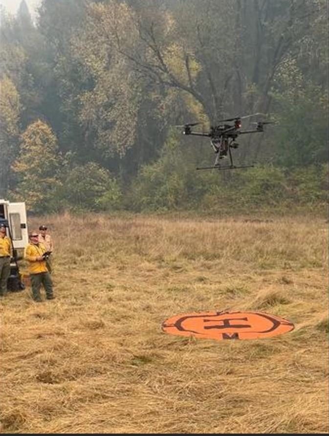 USA Landing Zone in a meadow near the Shoe Fire