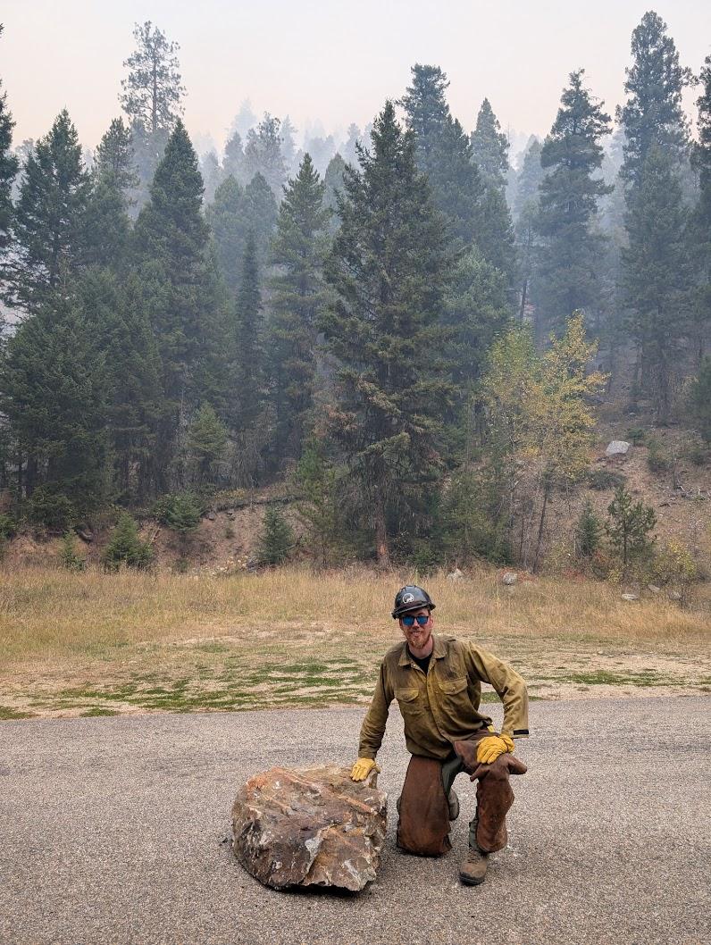 Firefighters Clear Boulders on Highway 38