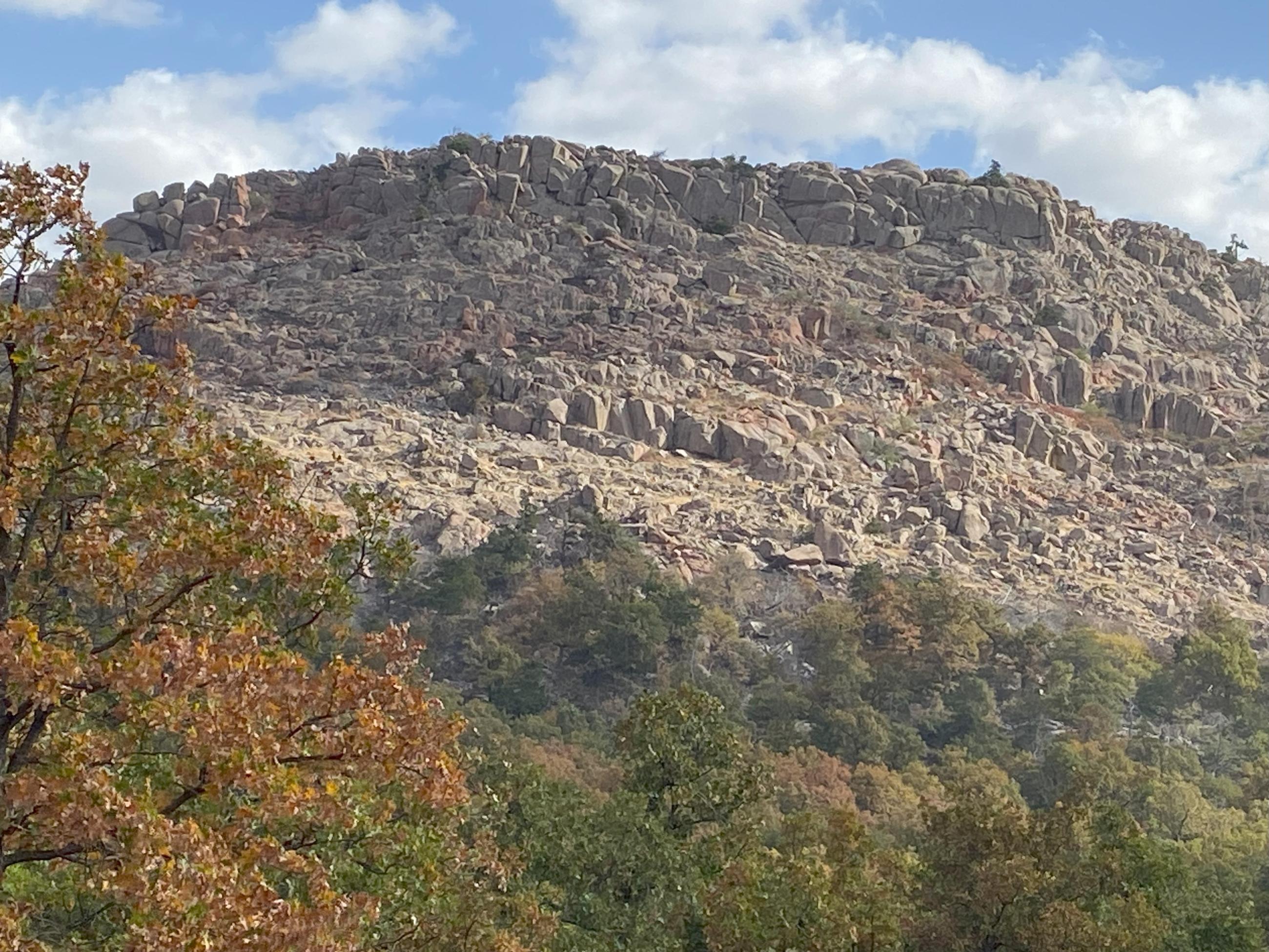 Rocky terrain is throughout the Refuge. This photo is example on north side of Rush Fire