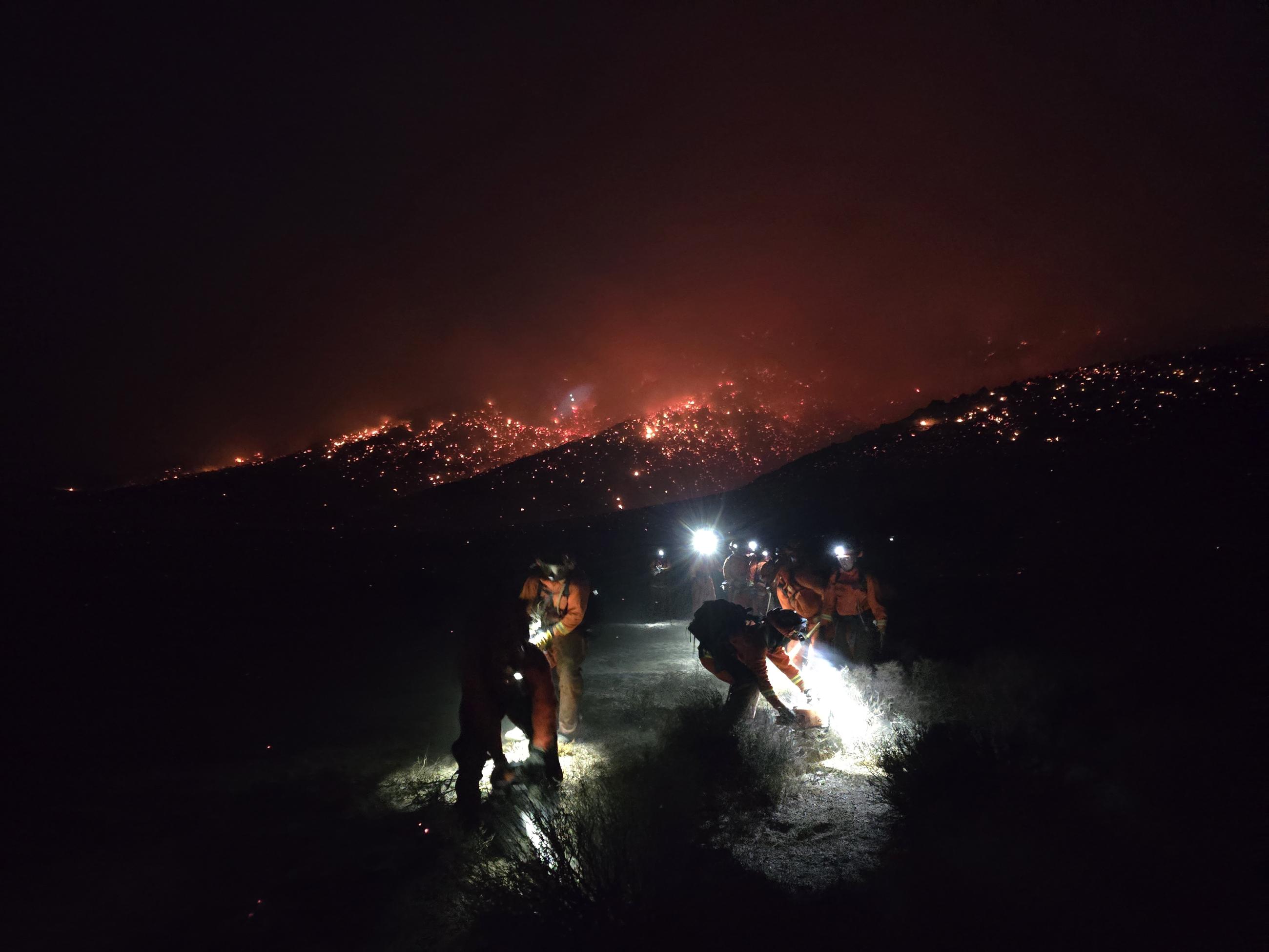 night sky, firefighters