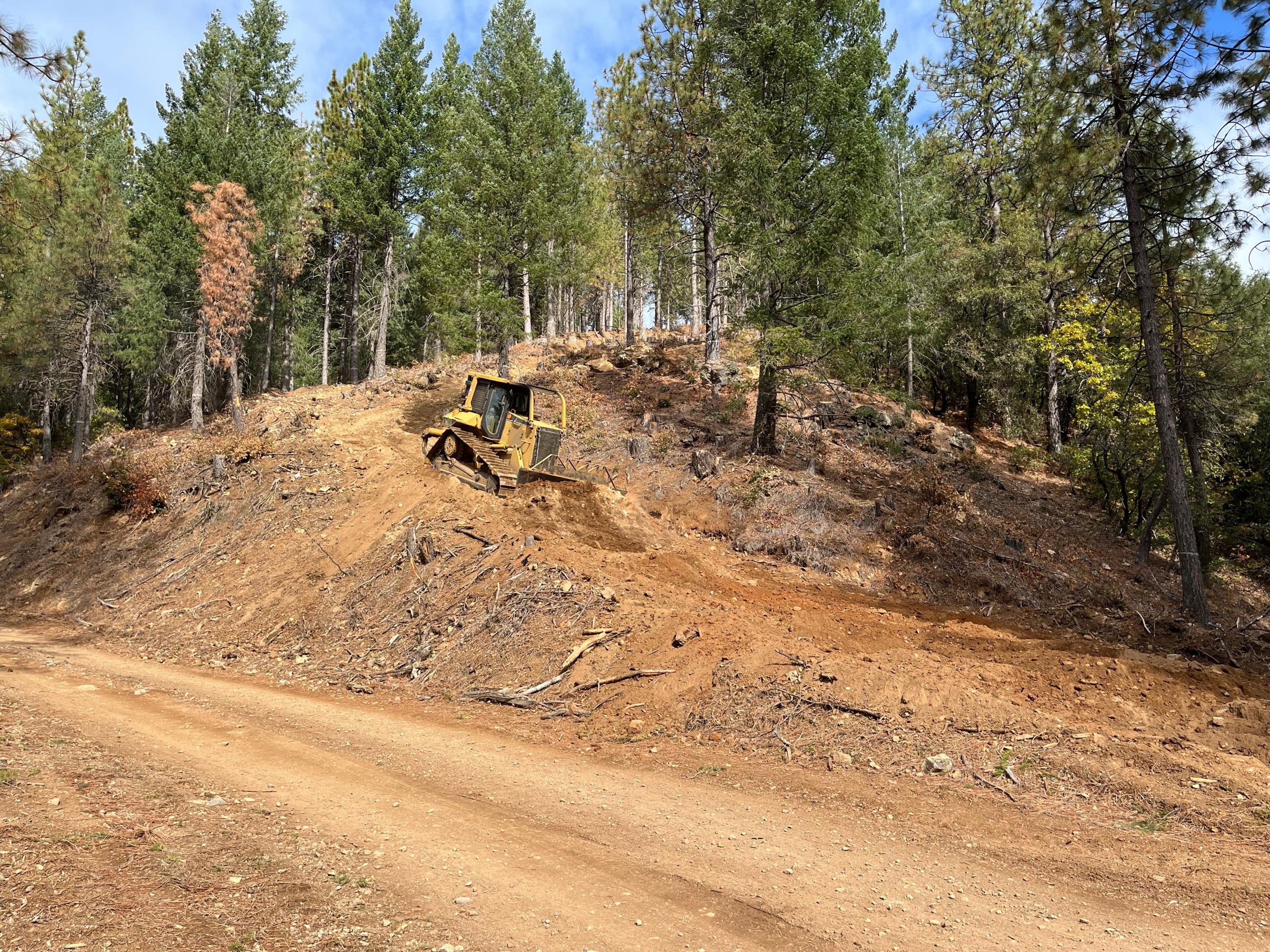 Dozer working along Curl Ridge