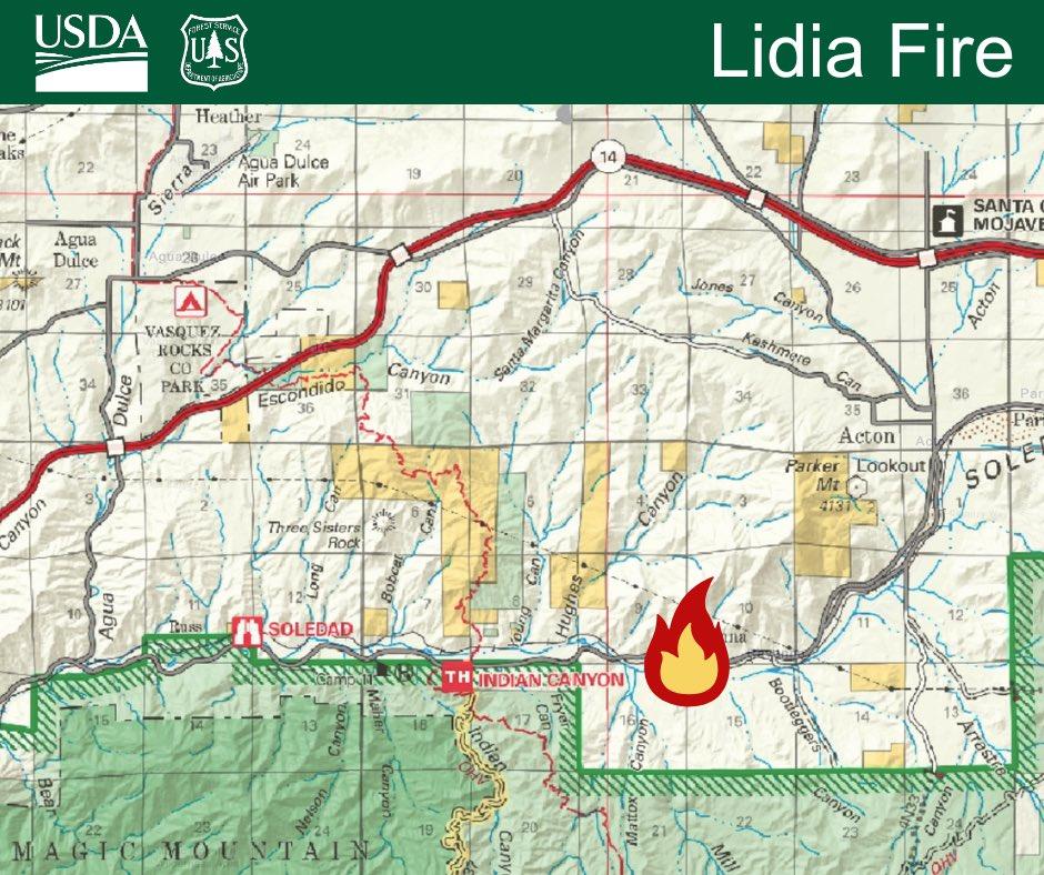 Snapshot image of the location of the Lidia Fire.