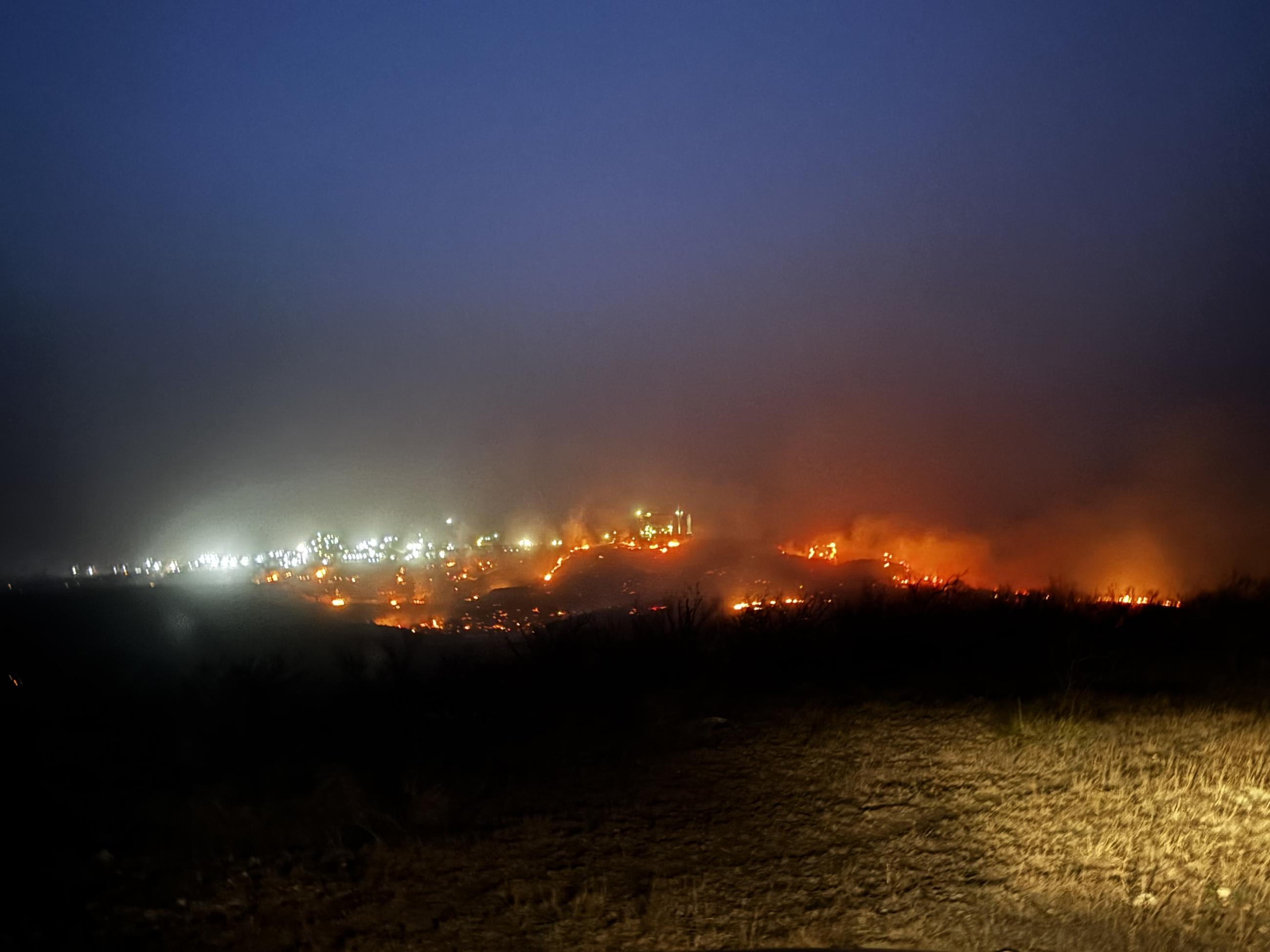 Burning view near Borger, Texas