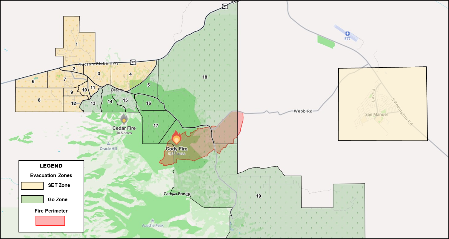 Evacuation Map with fire overlay 5/22/2025