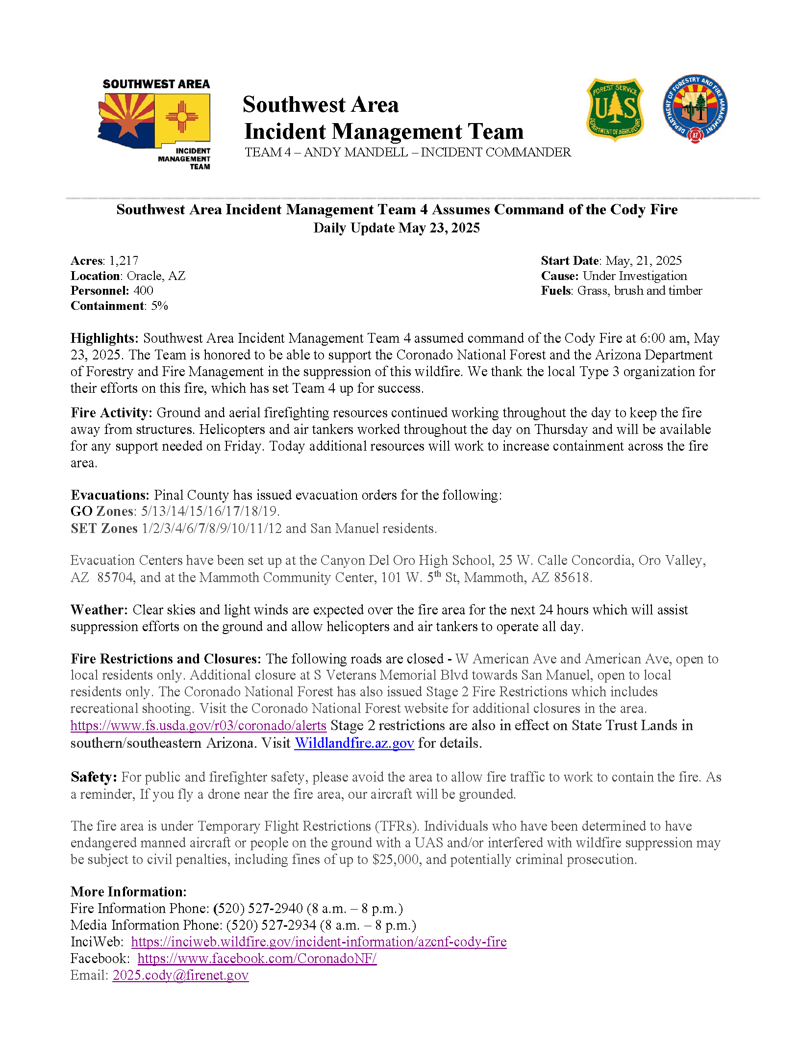 Morning update 2/23/2025 Cody Fire